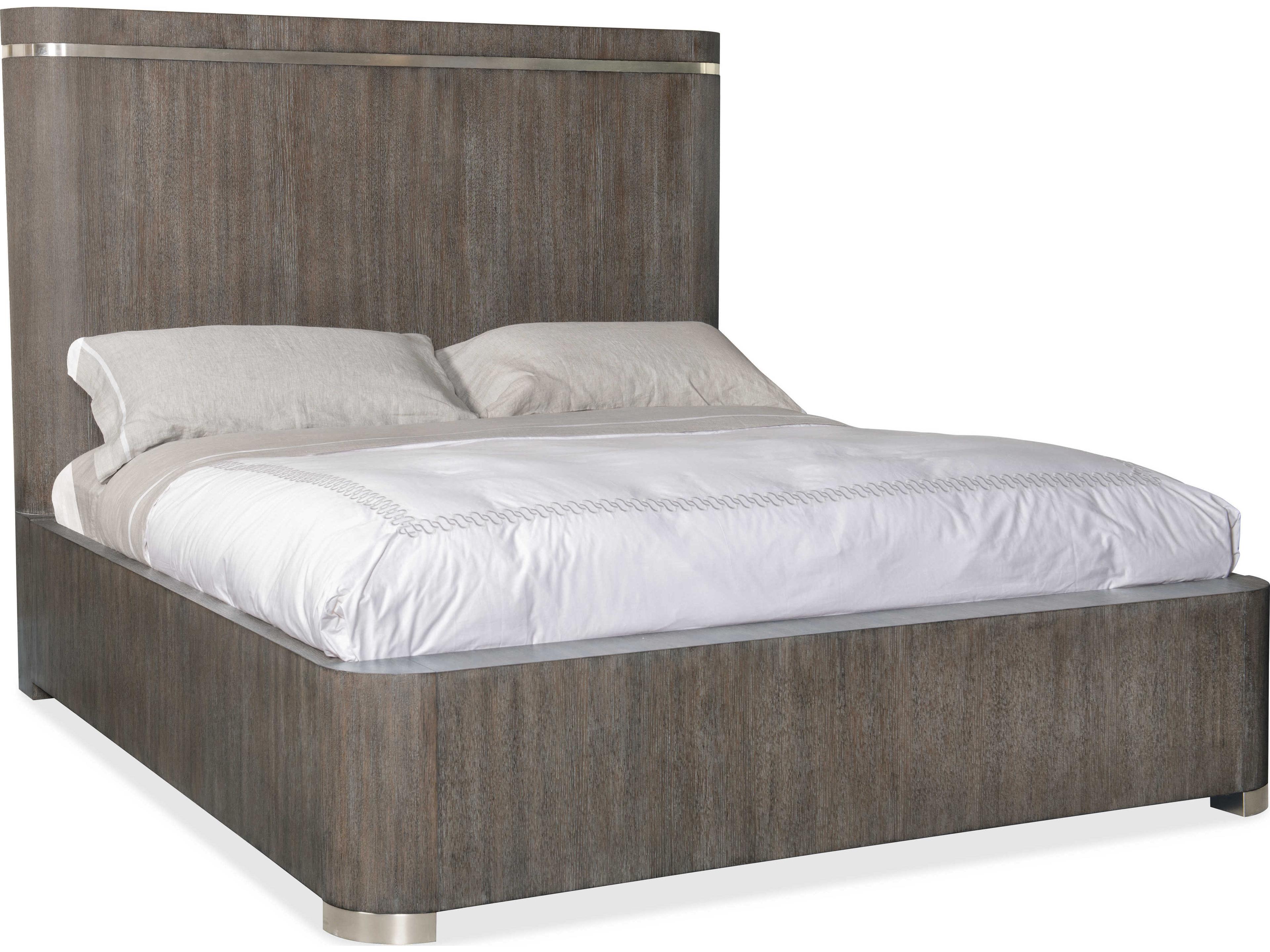 Modern Mood Mink Brown Solid Wood King Panel Bed