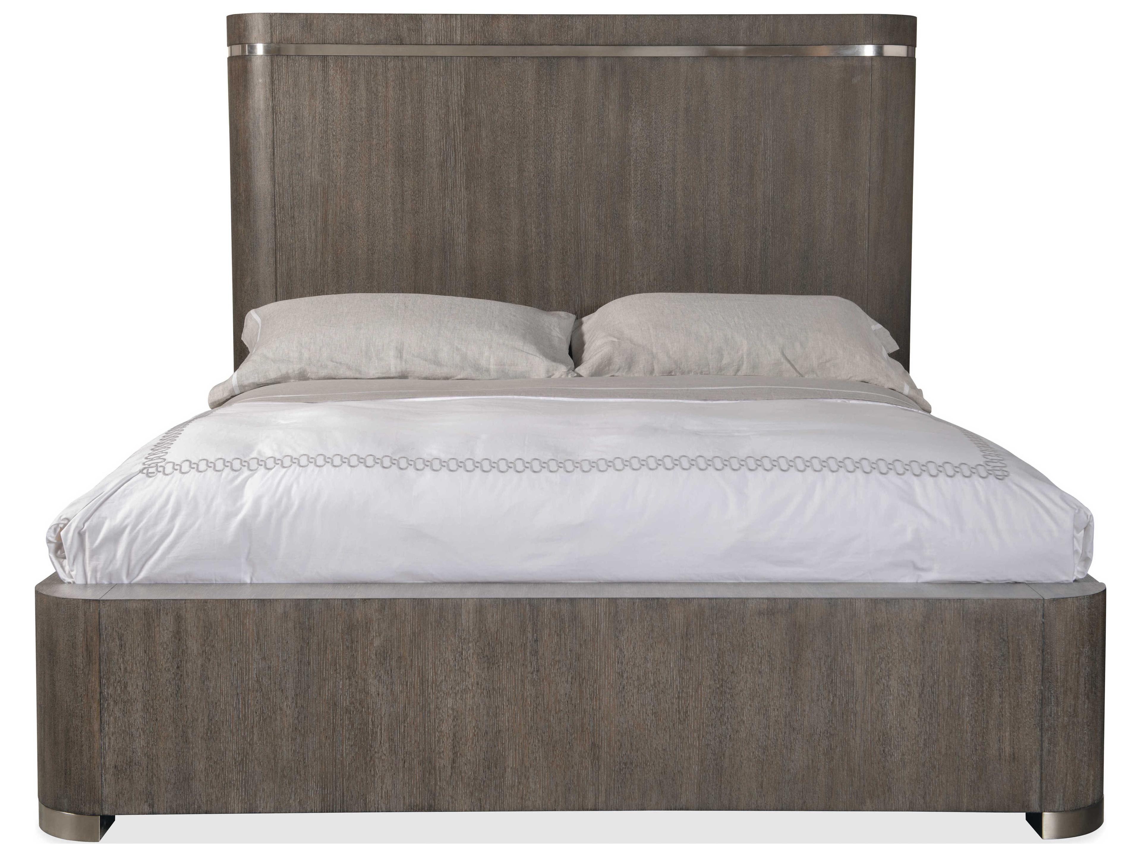 Hooker Furniture Modern Mood Mink Brown Solid Wood King Panel Bed