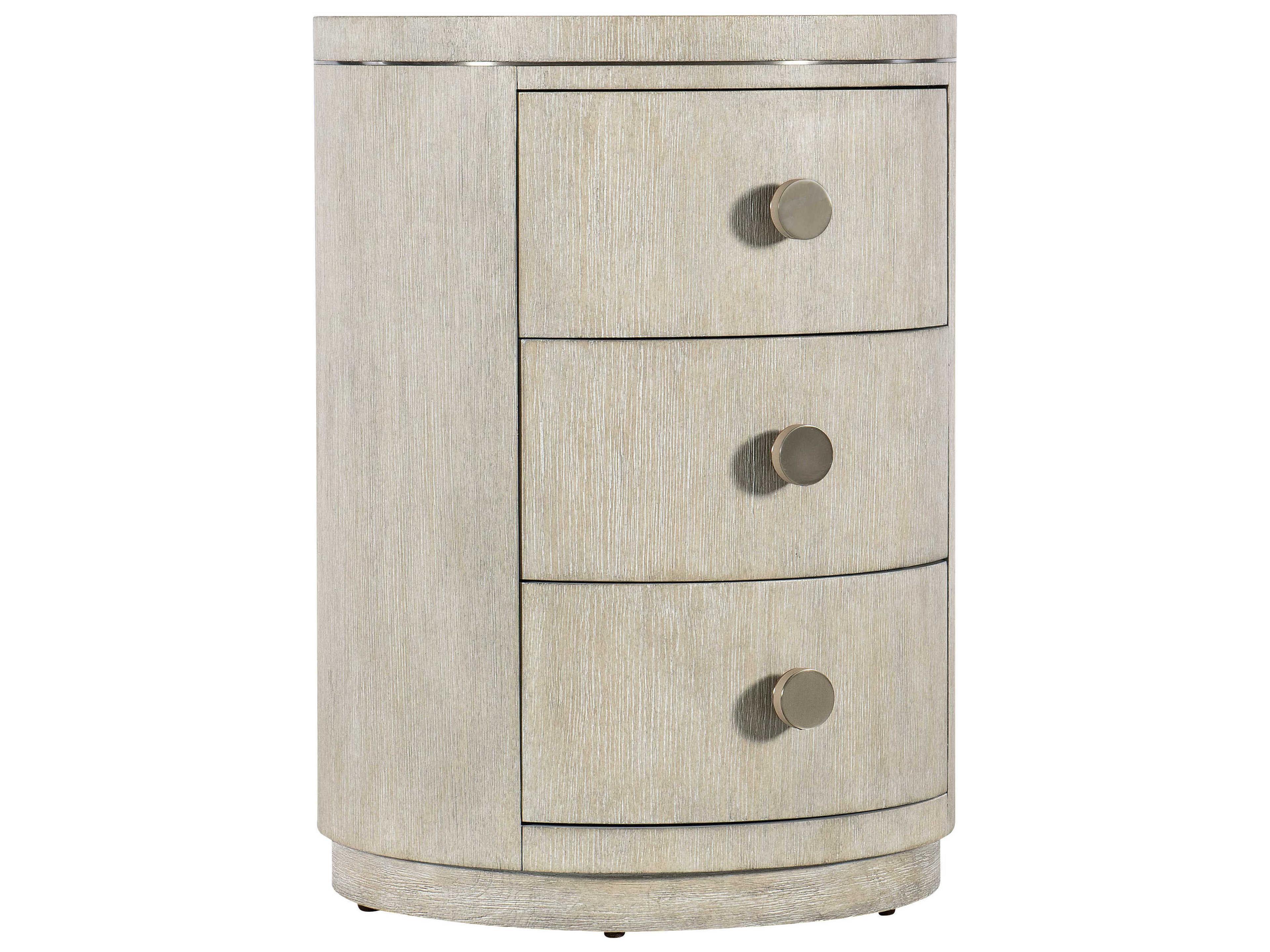 Modern Mood 3-Drawers Beige Solid Wood Nightstand