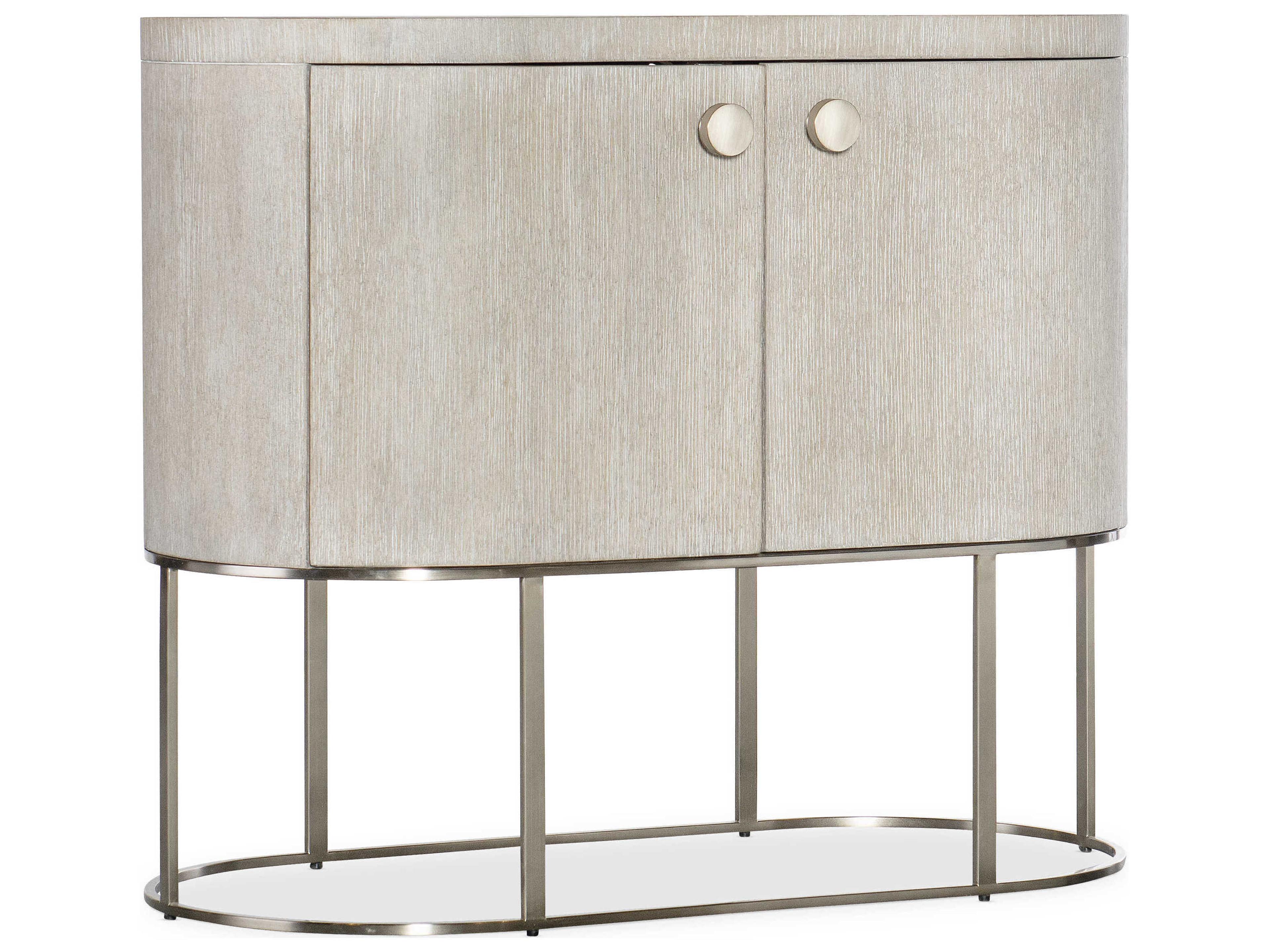 Modern Mood Oval Beige Solid Wood Nightstand