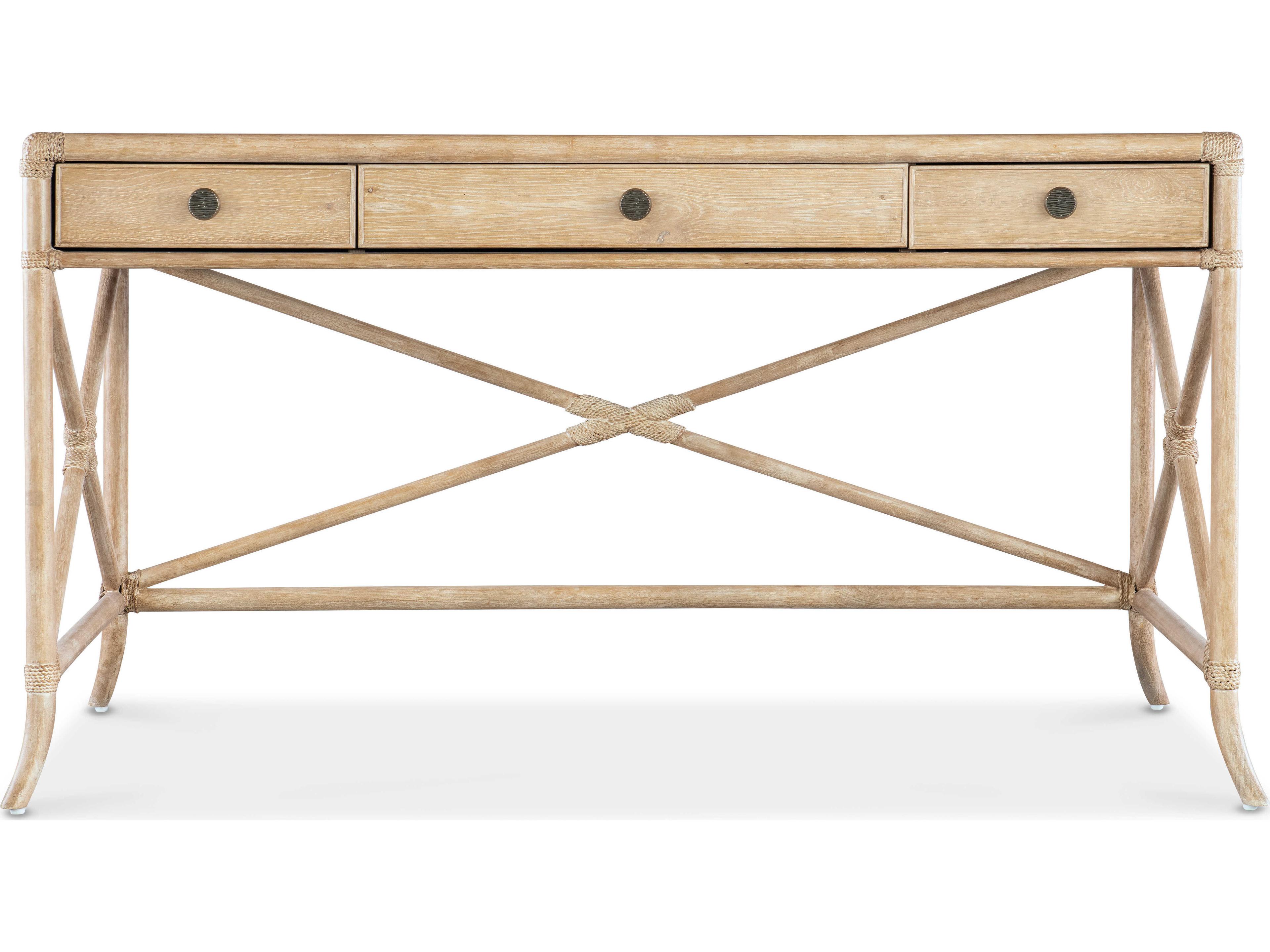 Luxecor Heritage Pole Rattan Dune Brown Solid Wood Writing Desk