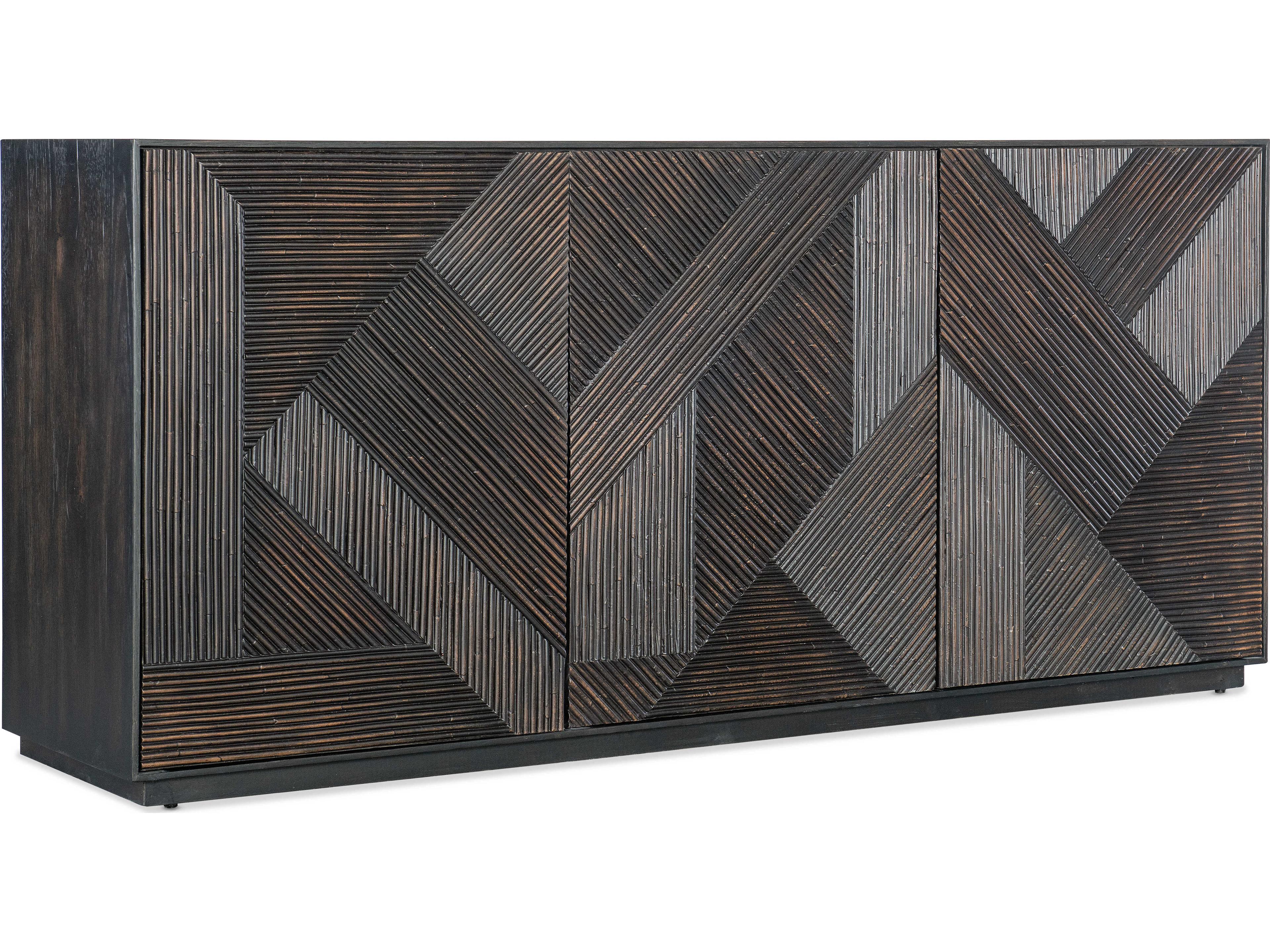 Retreat 72" Solid Wood Black Sand Entertainment Credenza