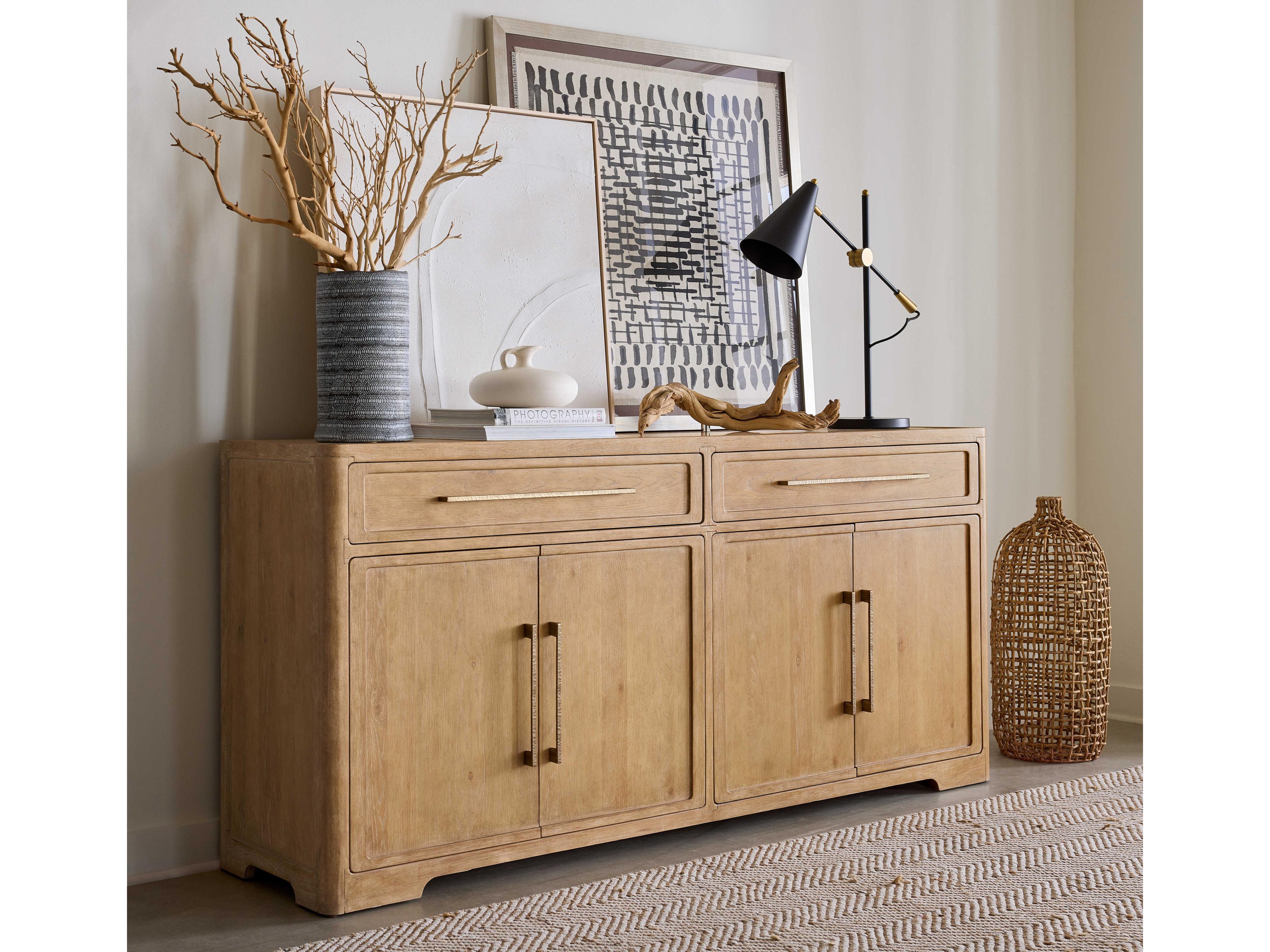 Hooker Furniture Retreat 80" Solid Wood Dune Sideboard