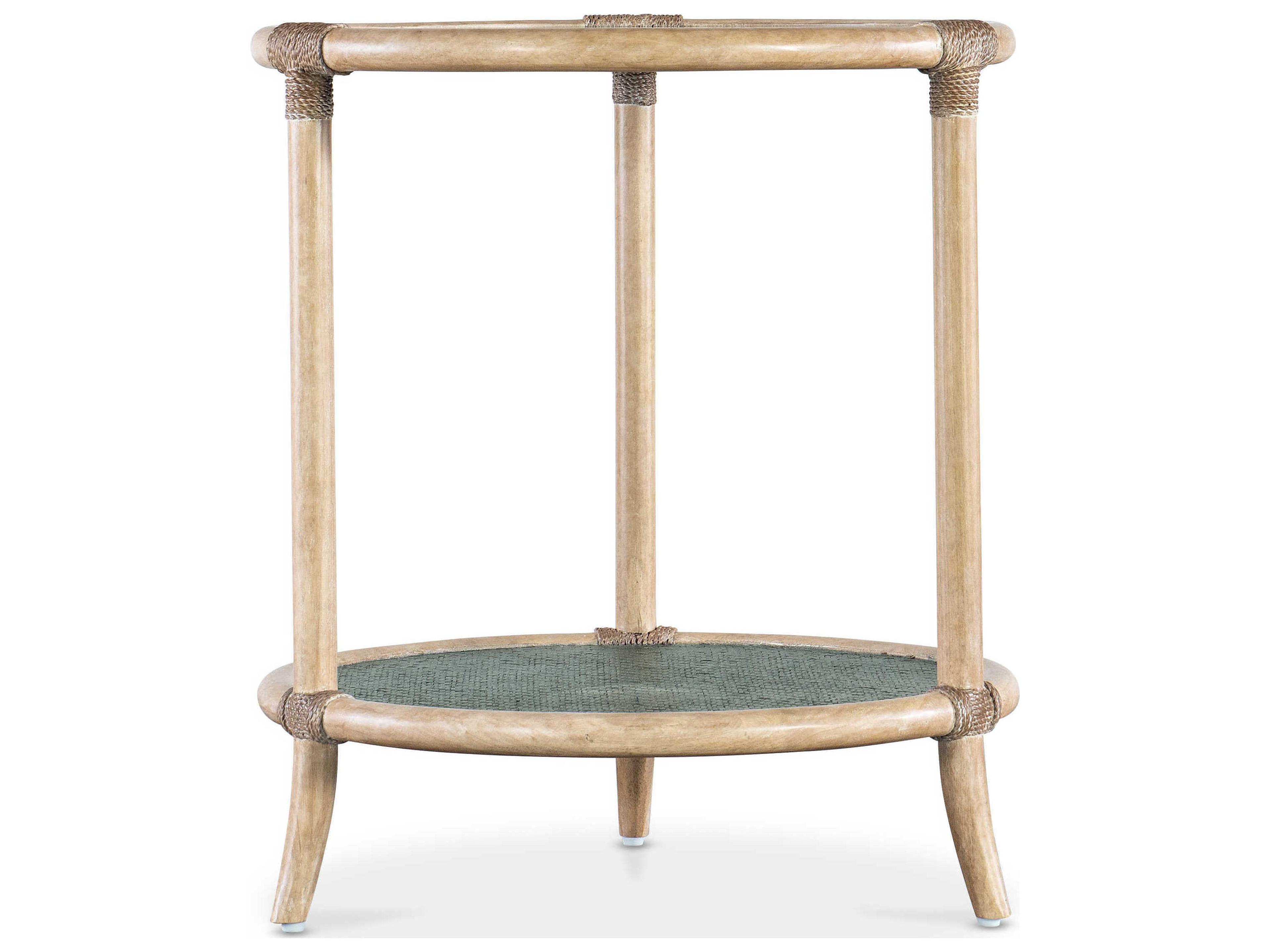 Retreat Raffia Round Lagoon Dune End Table