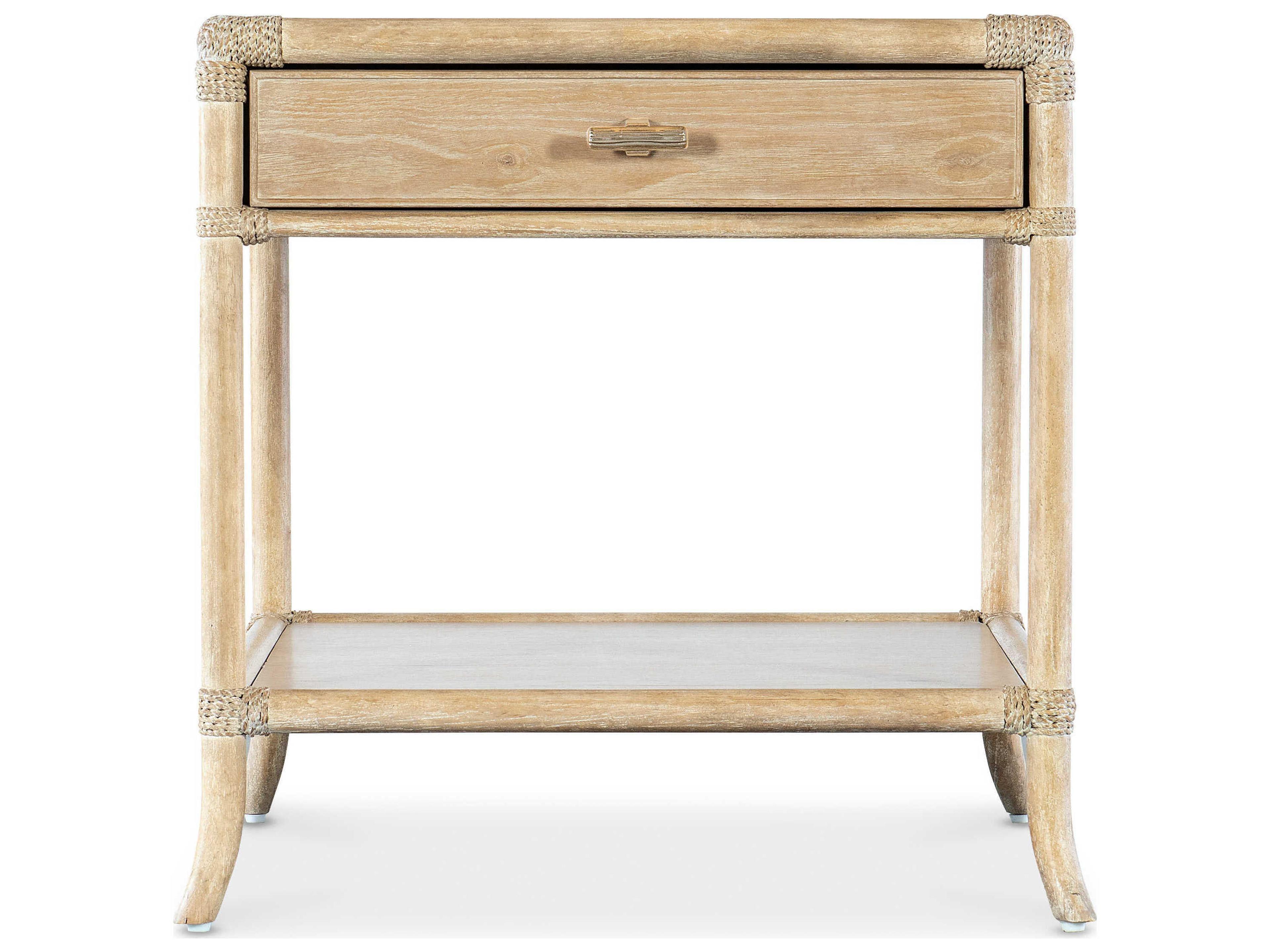 Luxecor Heritage Pole Rattan Rectangular Wood Dune End Table