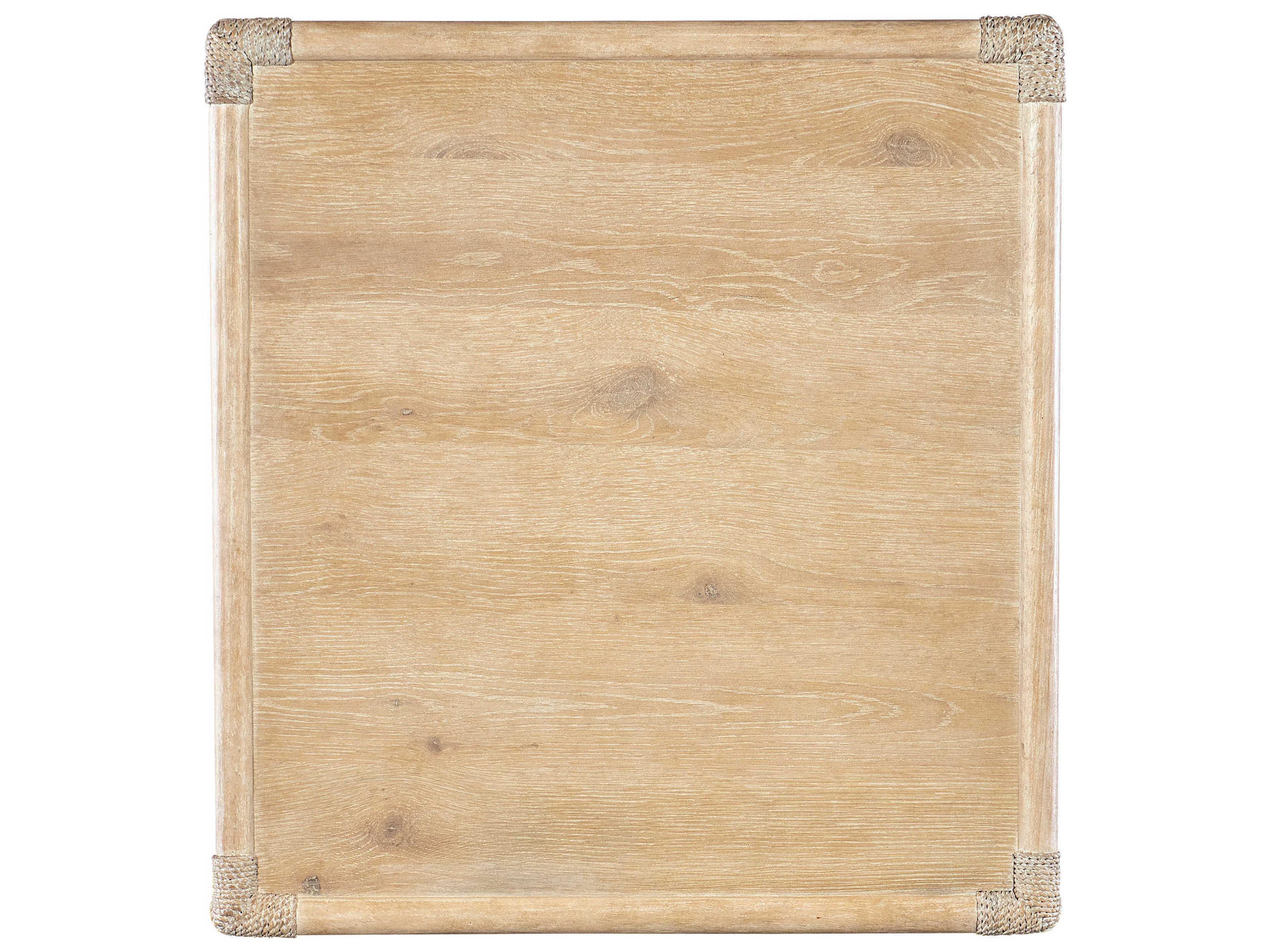 Luxecor Heritage Pole Rattan Rectangular Wood Dune End Table