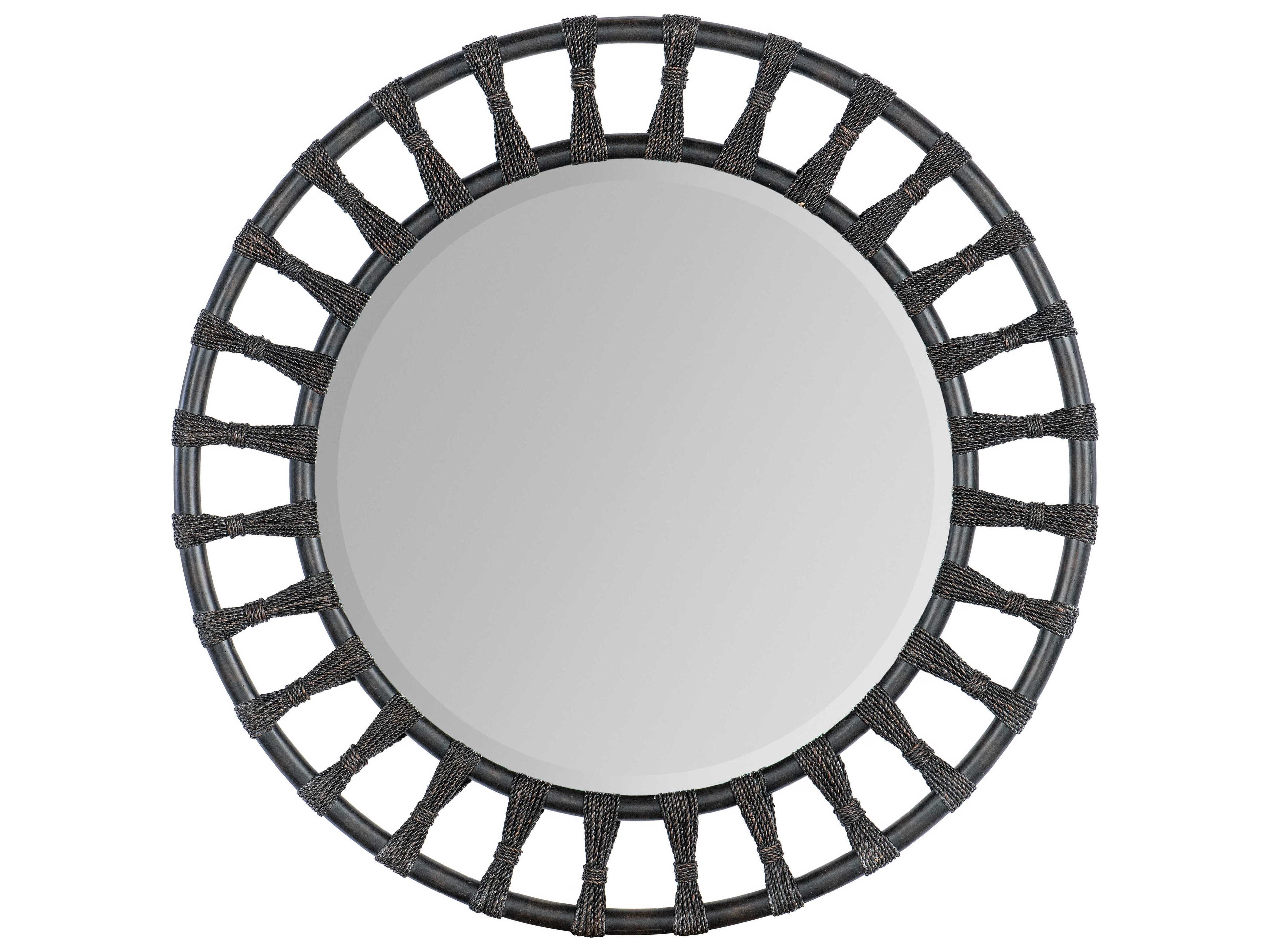 Retreat Pole Rattan Round Wall Mirror