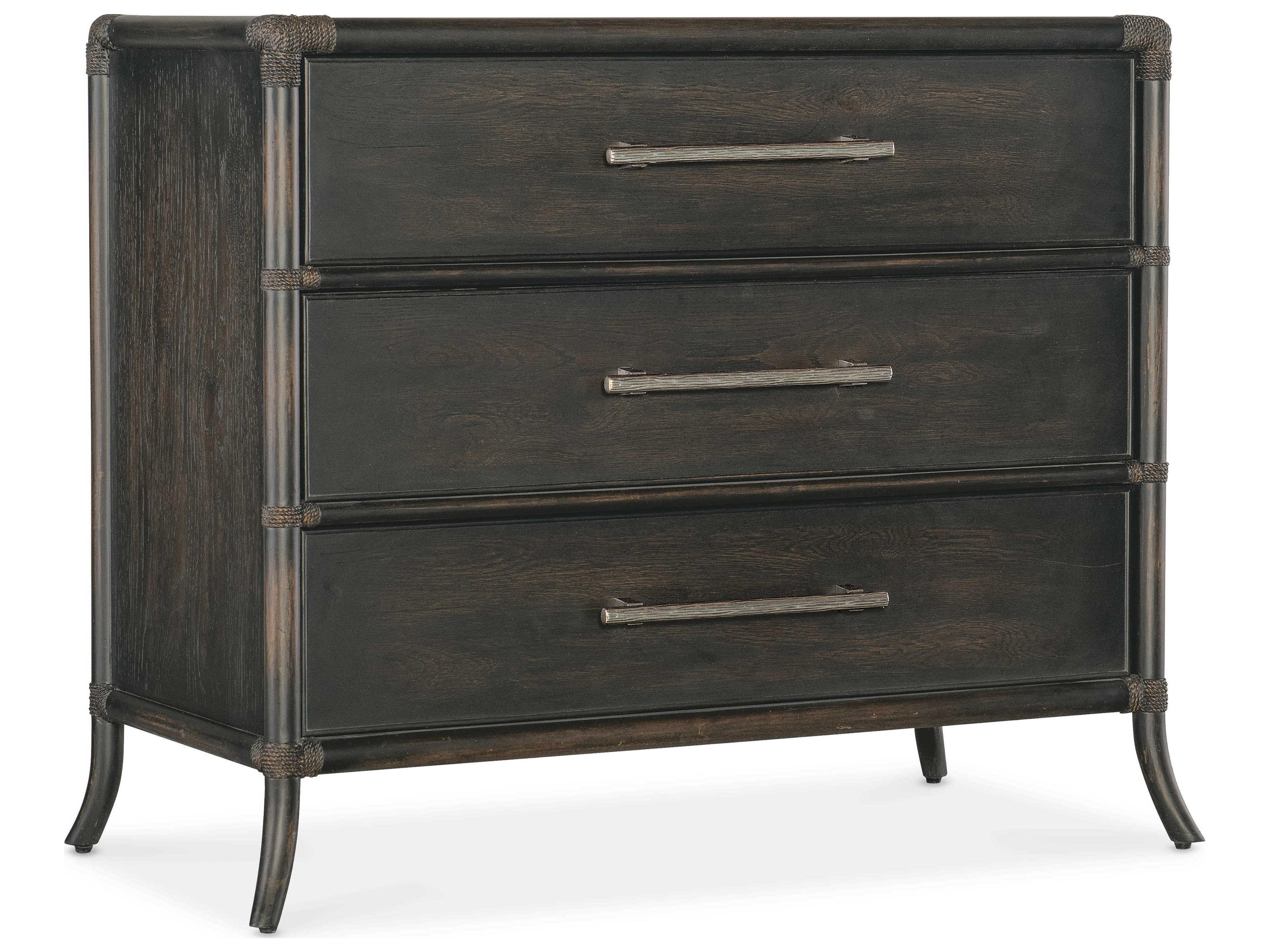 Retreat 3-Drawers Black Sand Solid Wood Accent Chest