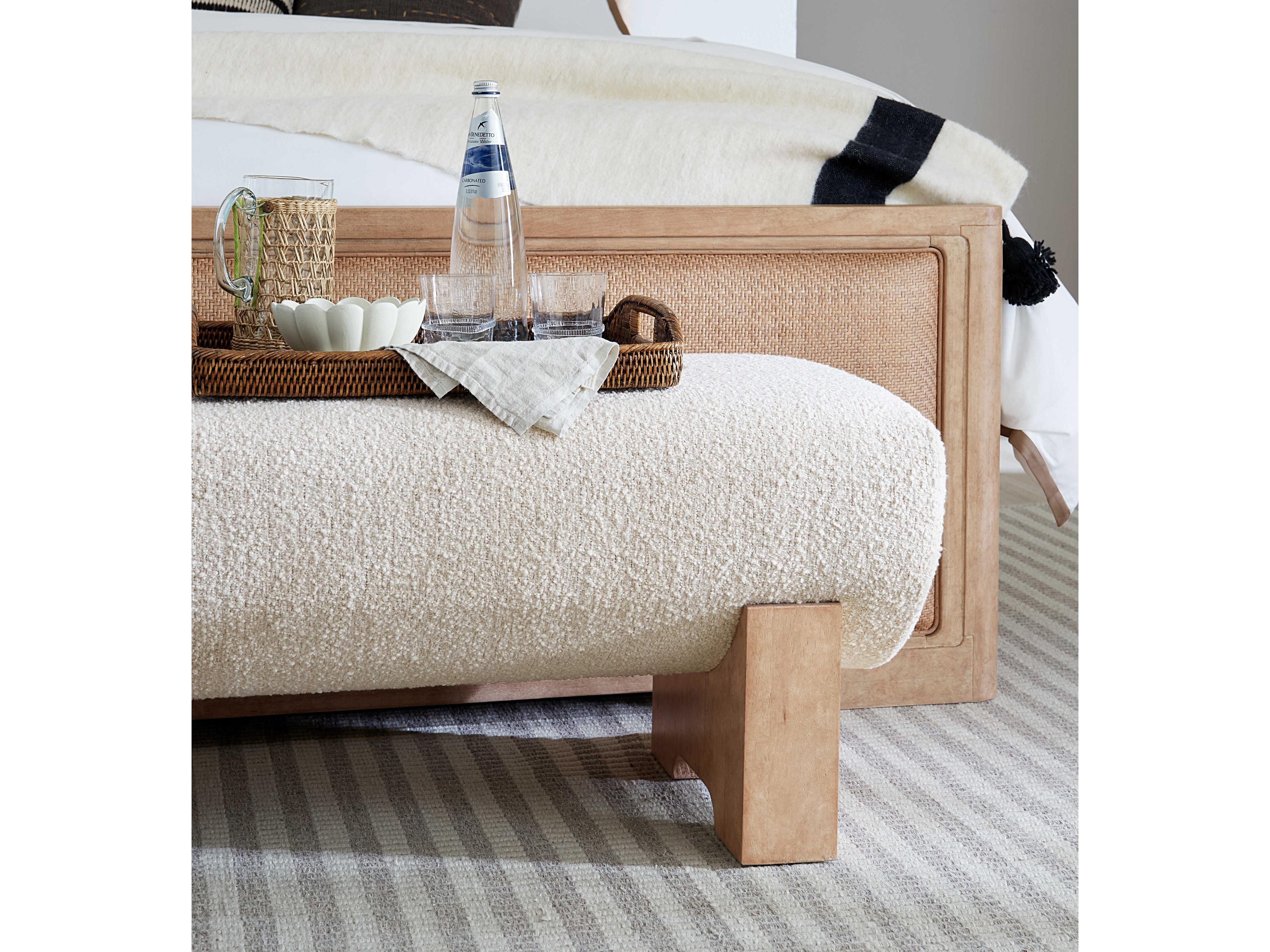 Hooker Furniture Retreat Neo Cream Dune Beige Upholstered Accent Bench