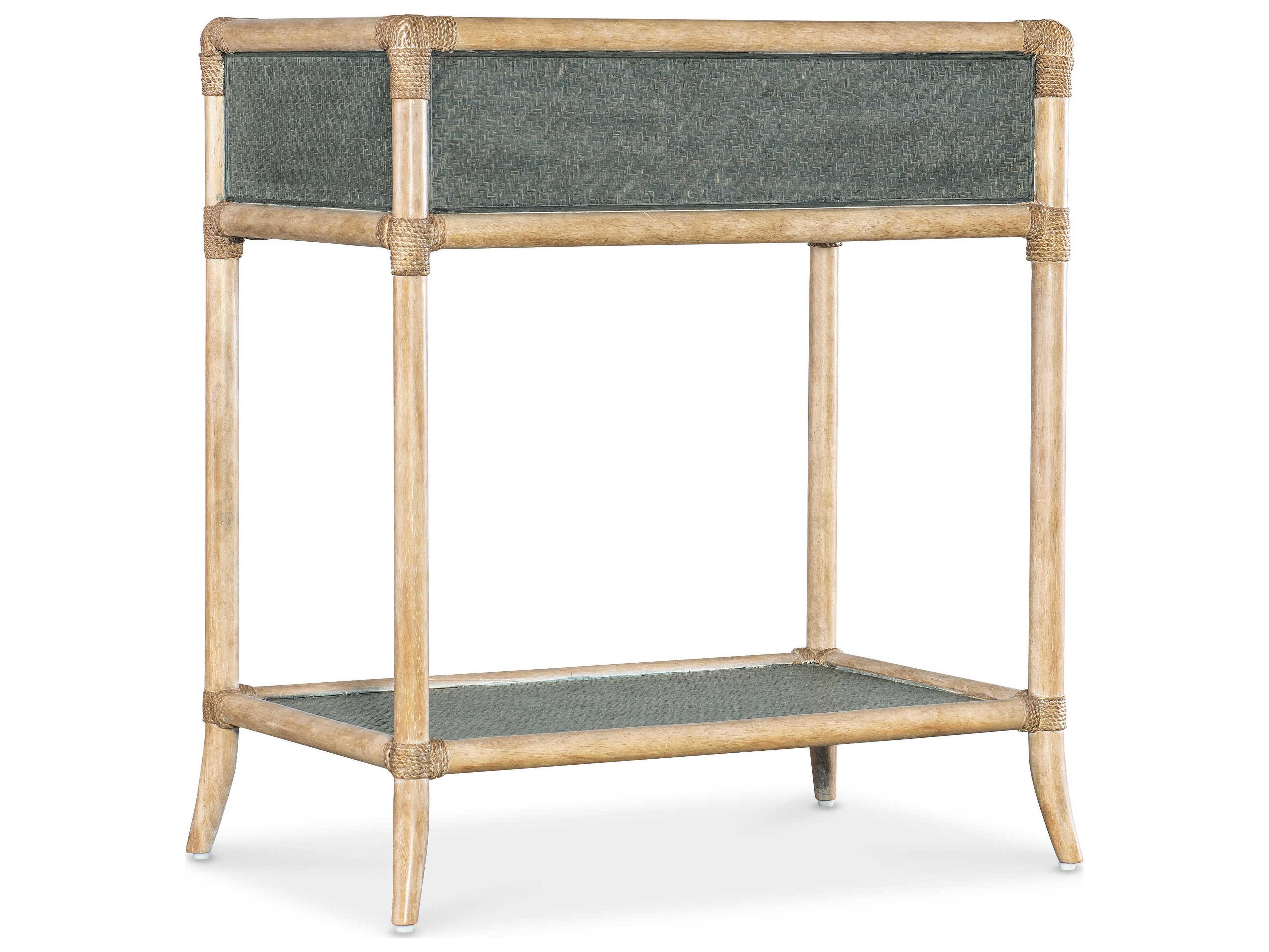 Hooker Furniture Retreat Pole Rattan 1-Drawer Brown Solid Wood Nightstand