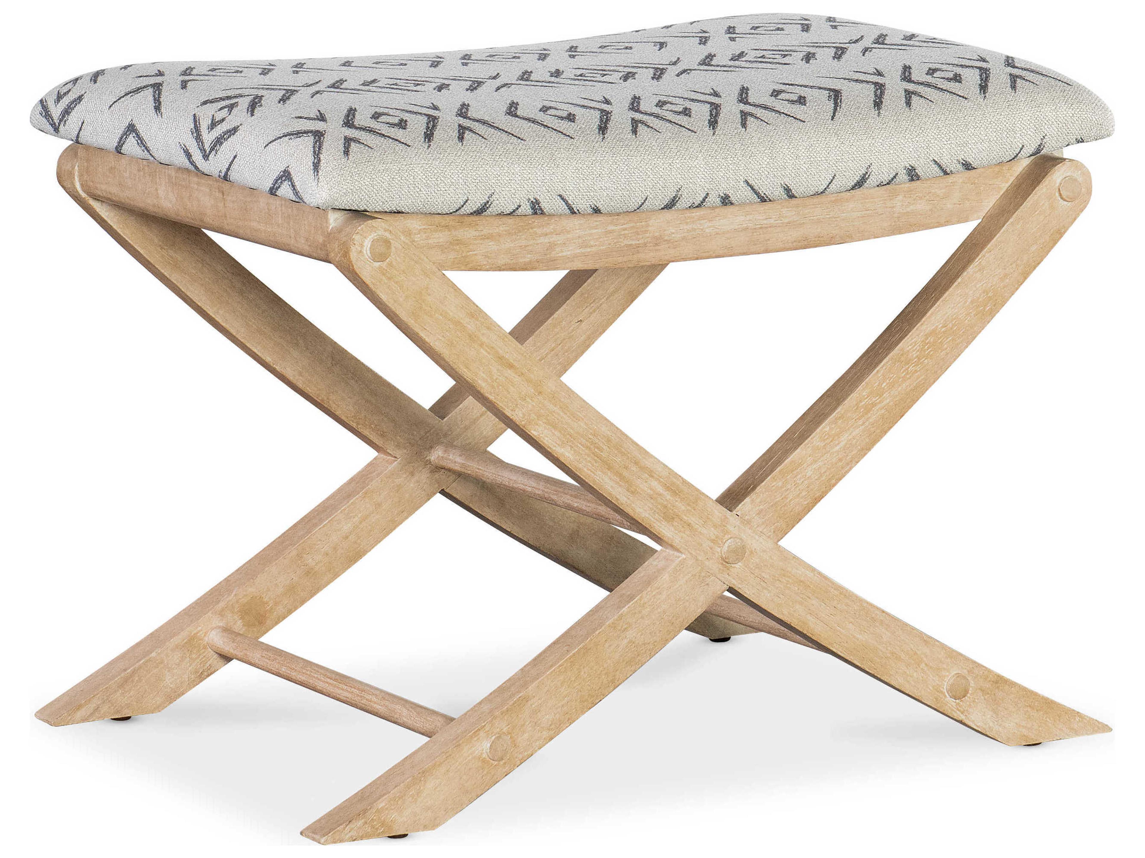 Retreat Jafar Grey Dune Brown Upholstered Accent Stool