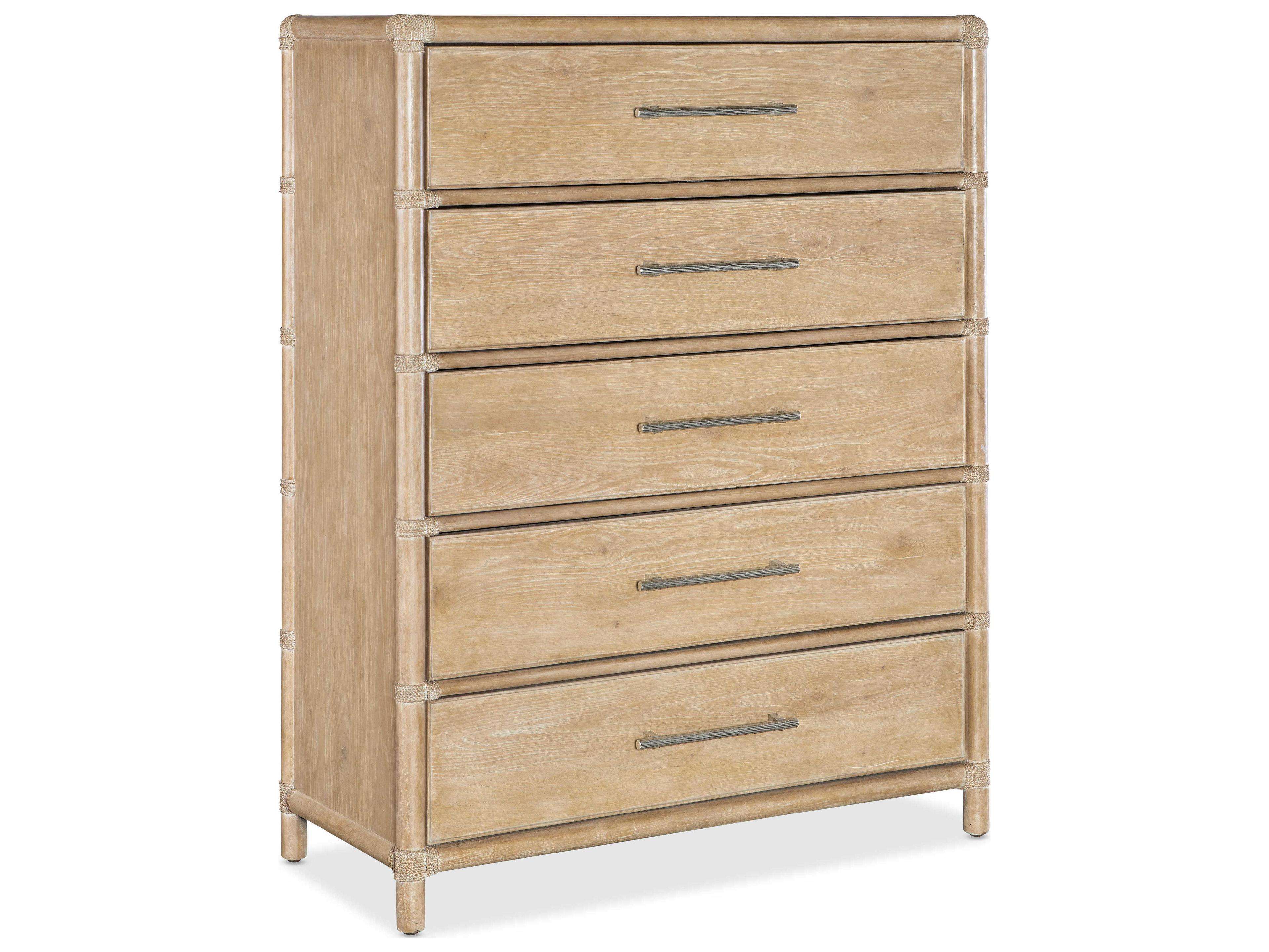 Retreat 5-Drawers Dune Brown Solid Wood Accent Chest