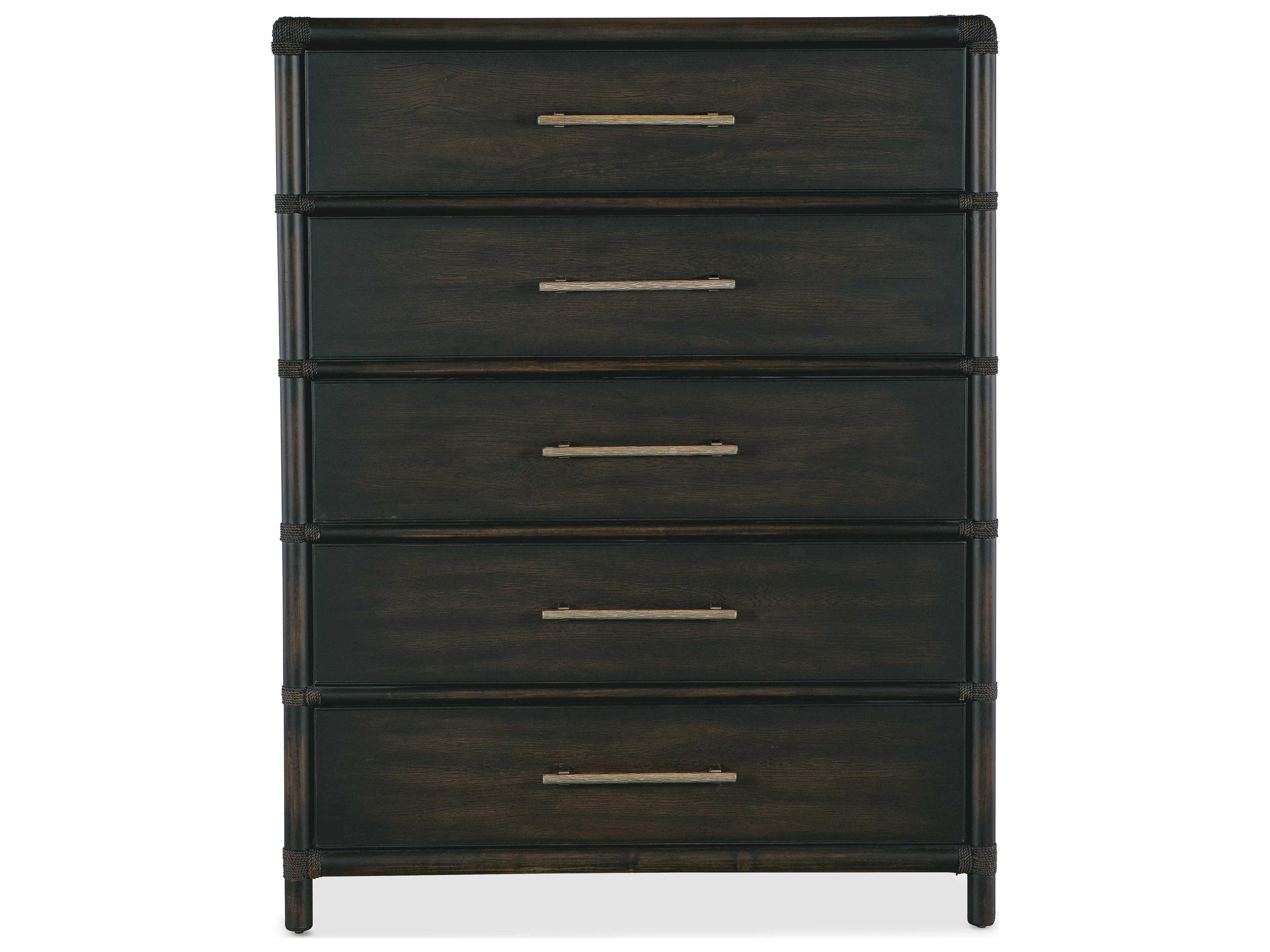 Hooker Furniture Retreat 5-Drawers Black Sand Solid Wood Accent Chest
