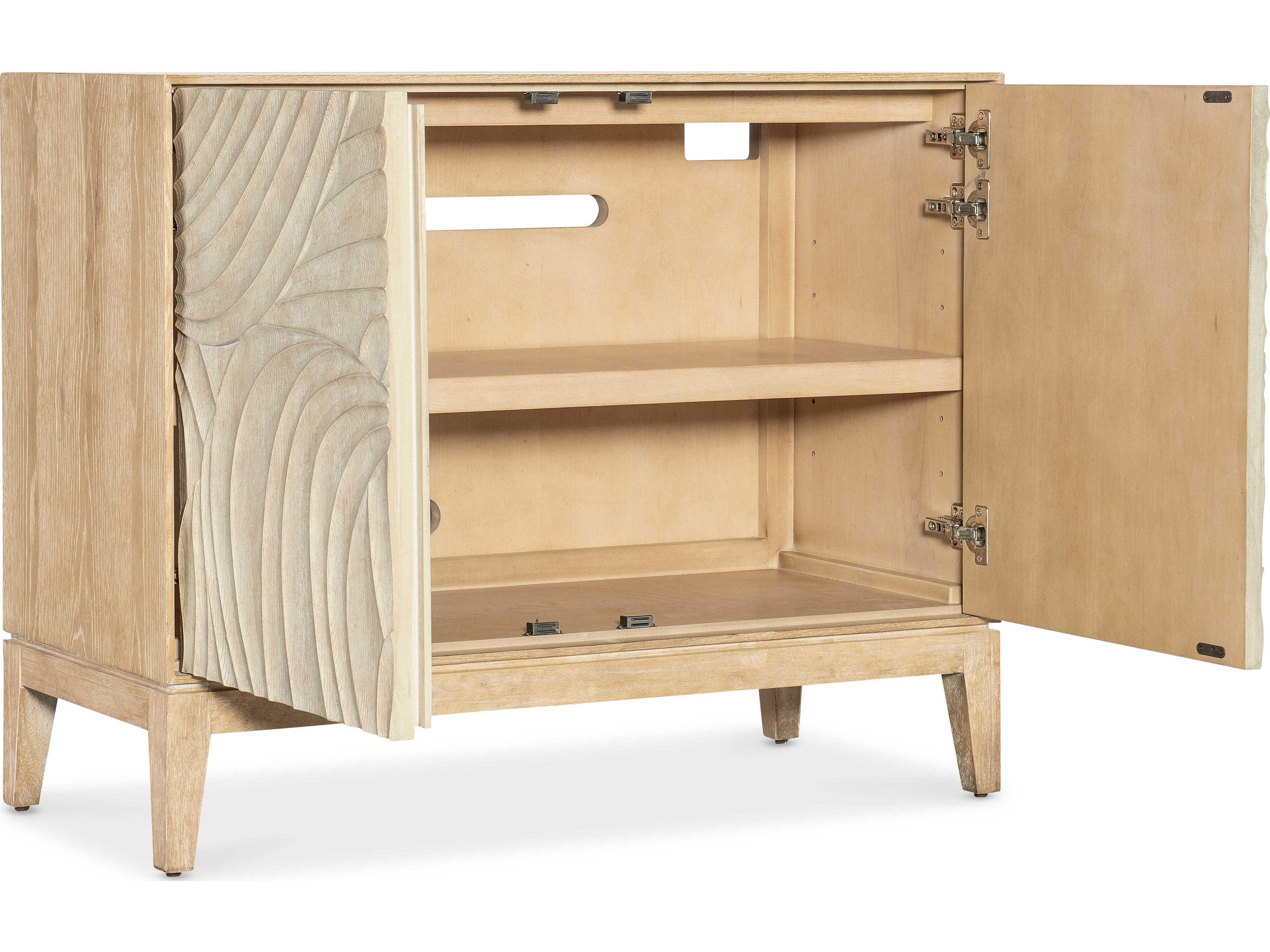 Hooker Furniture Retreat Carved Brown Solid Wood Nightstand