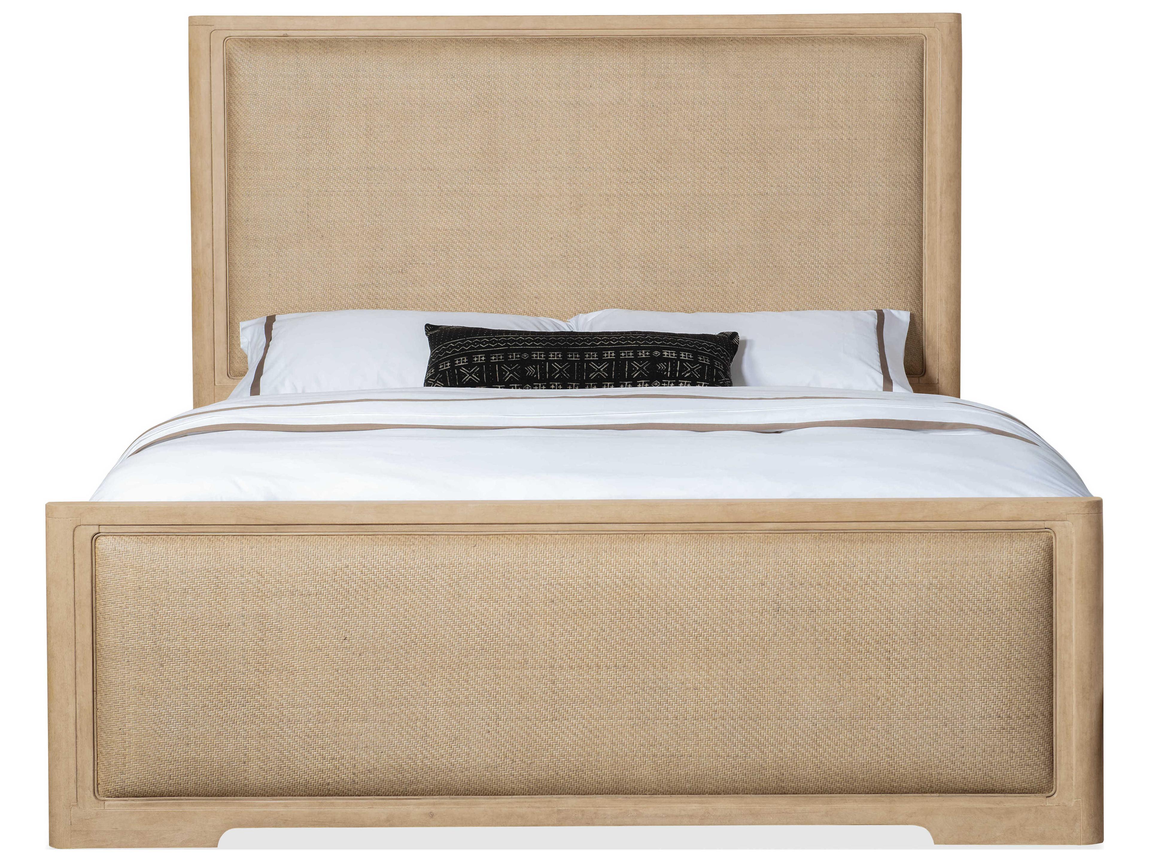 Hooker Furniture Retreat Dune Brown Solid Wood Upholstered King Panel Bed