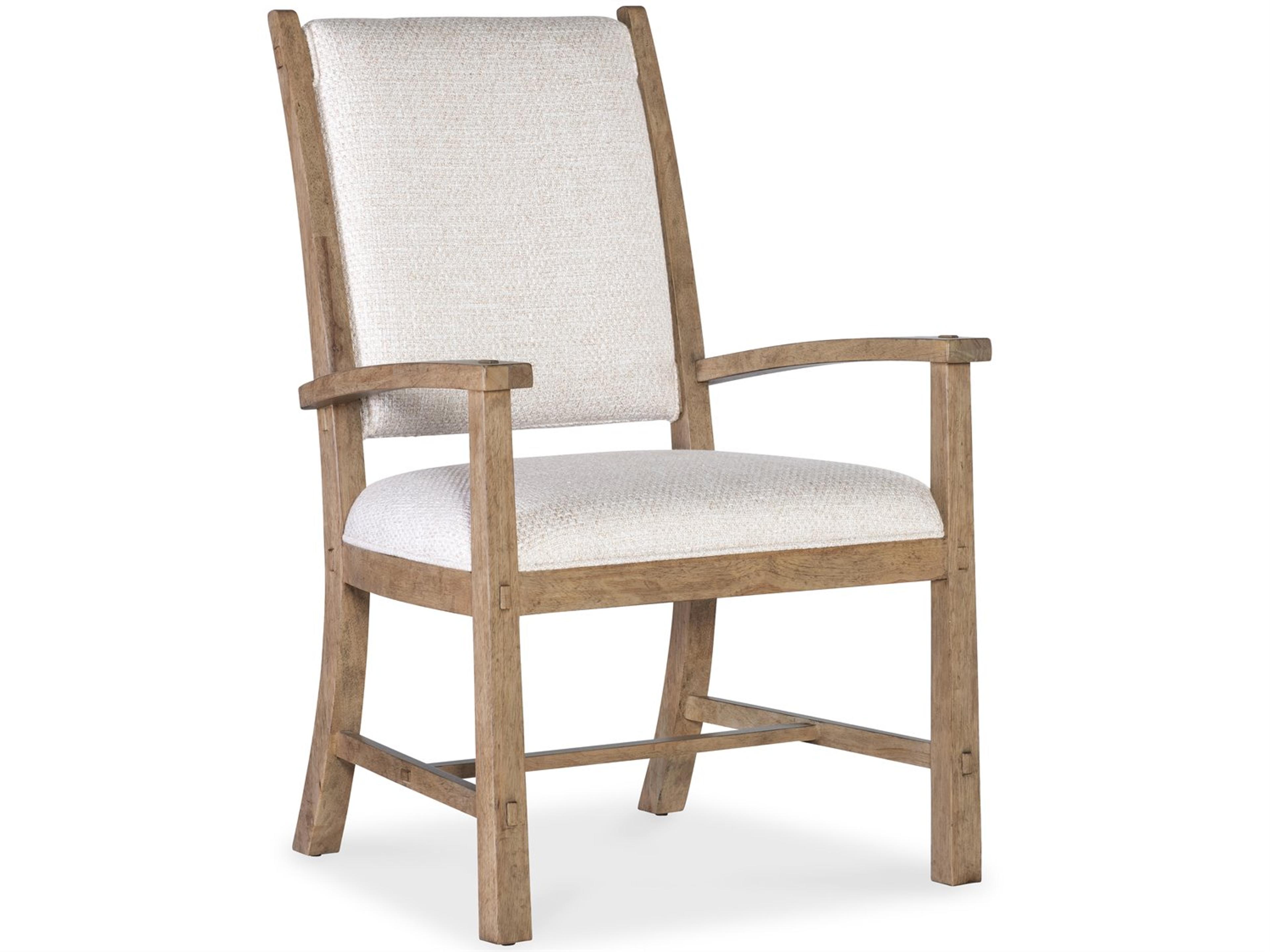 Vineyard Row Beige Upholstered Arm Dining Chair