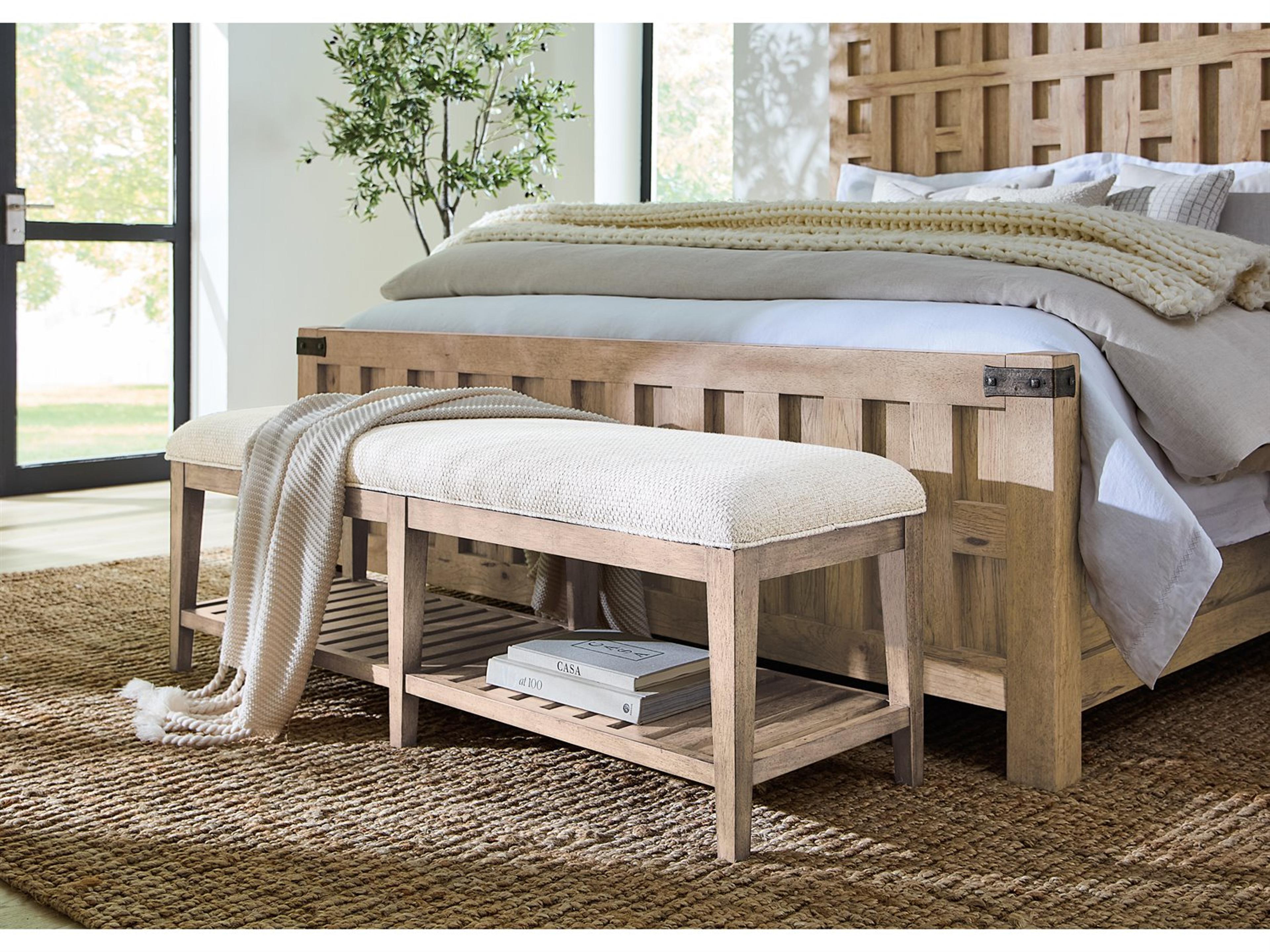 Luxecor Heritage Sonoma:light And Airy Vibe Beige Upholstered Accent Bench