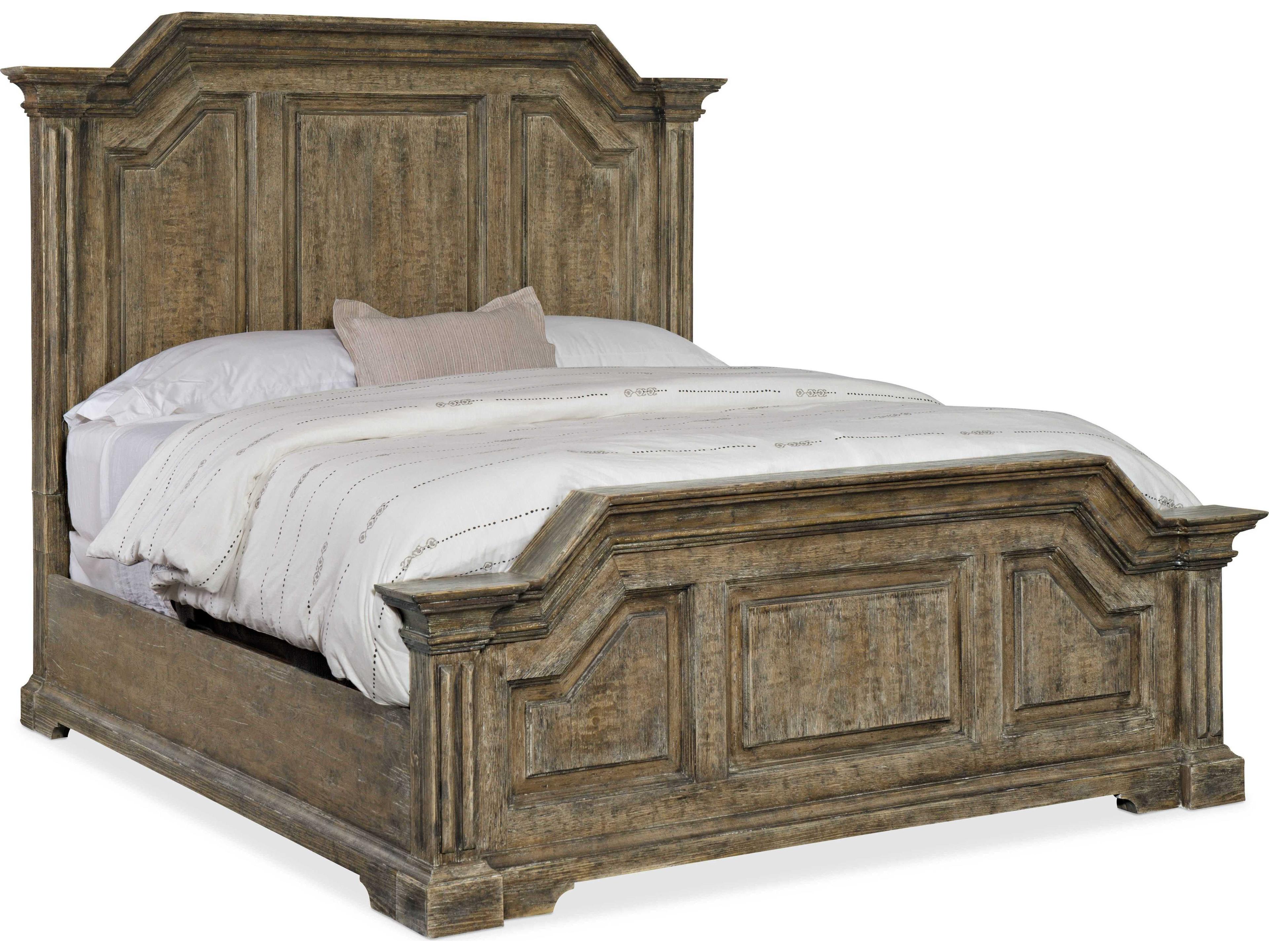 Heritage Bradshaw Wood Brown Hardwood Queen Panel Bed