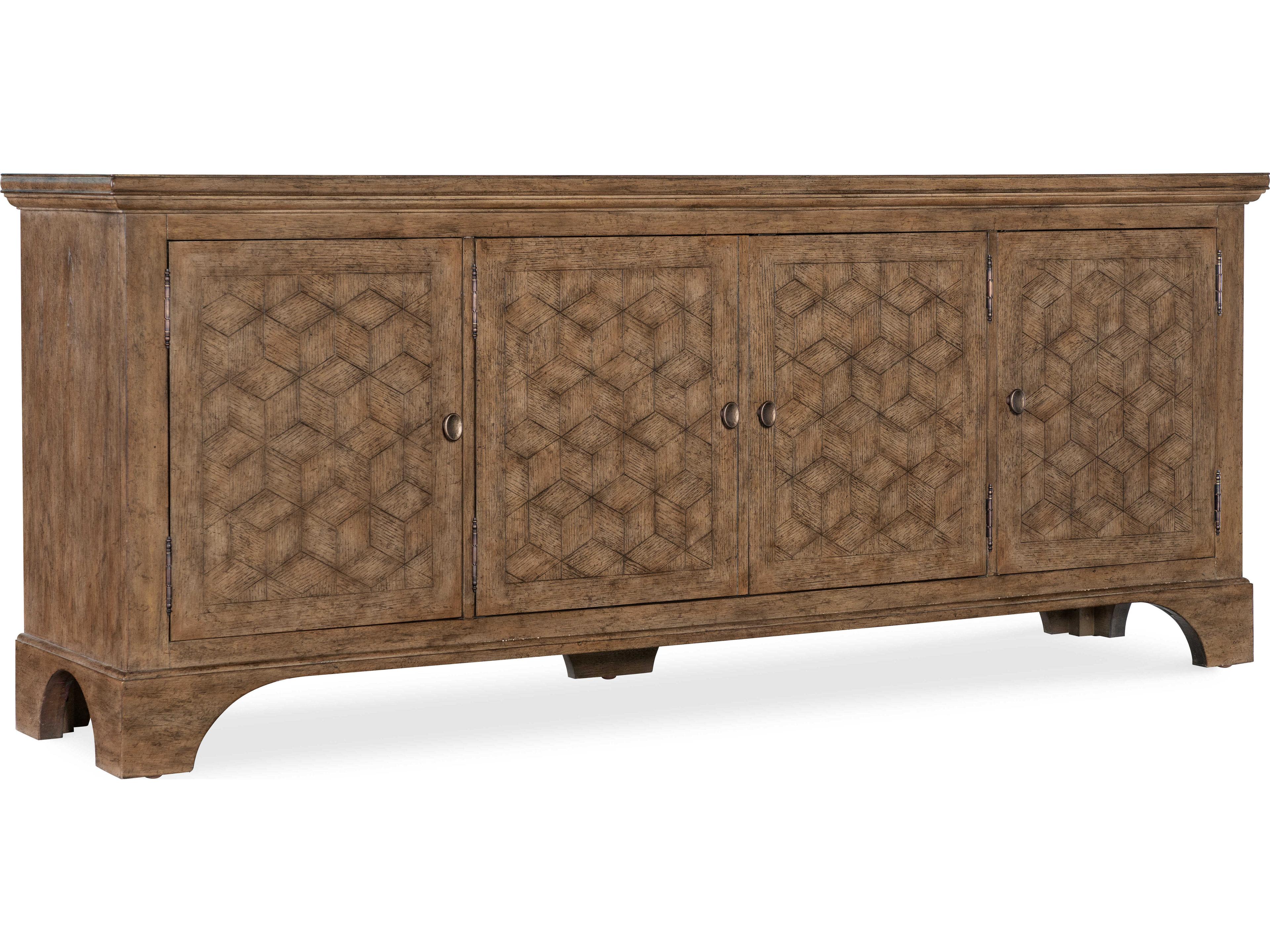 Americana 84" Brown Oak Wood Sideboard