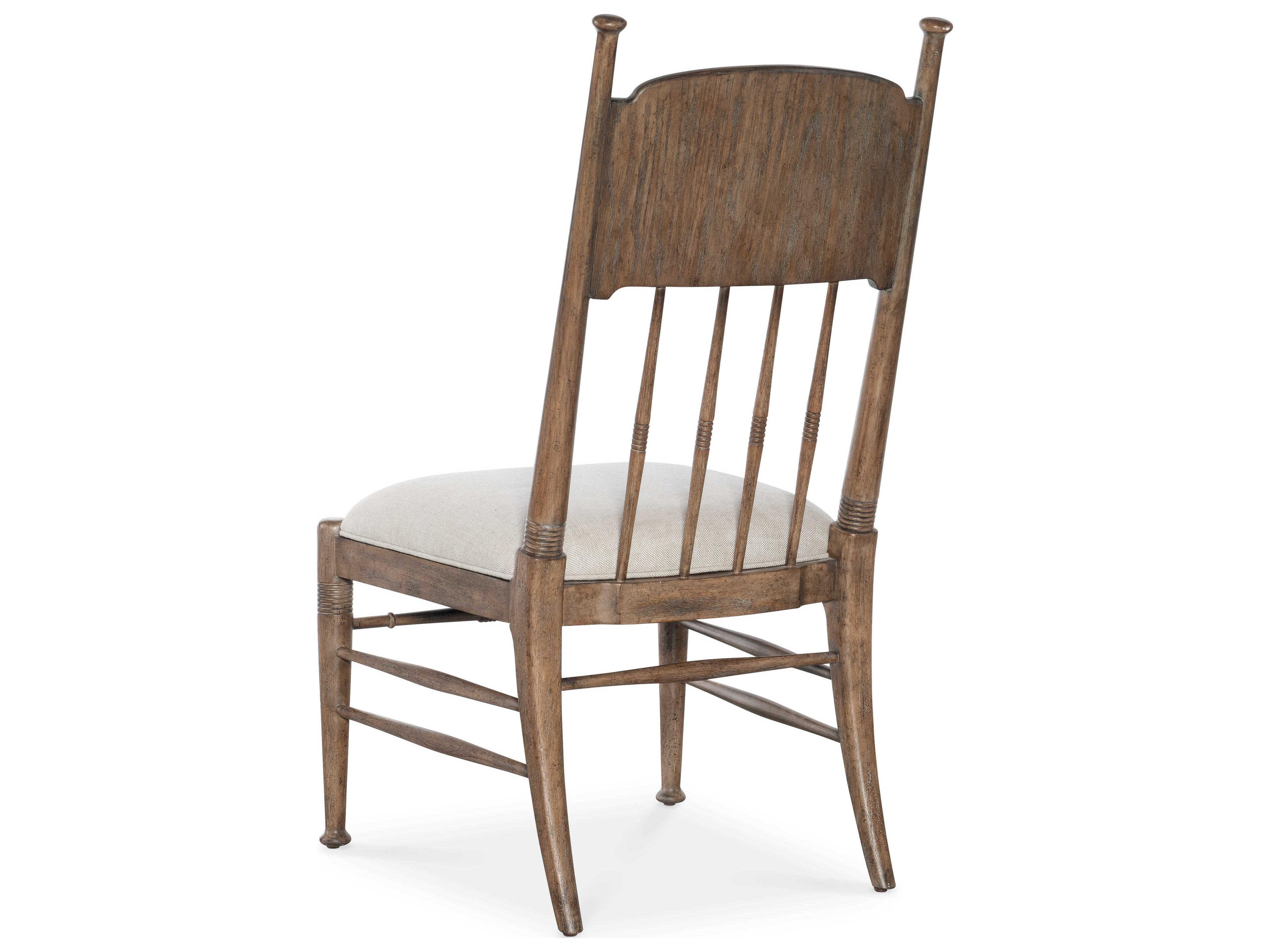 Luxecor Heritage Brown Oak Wood Upholstered Side Dining Chair