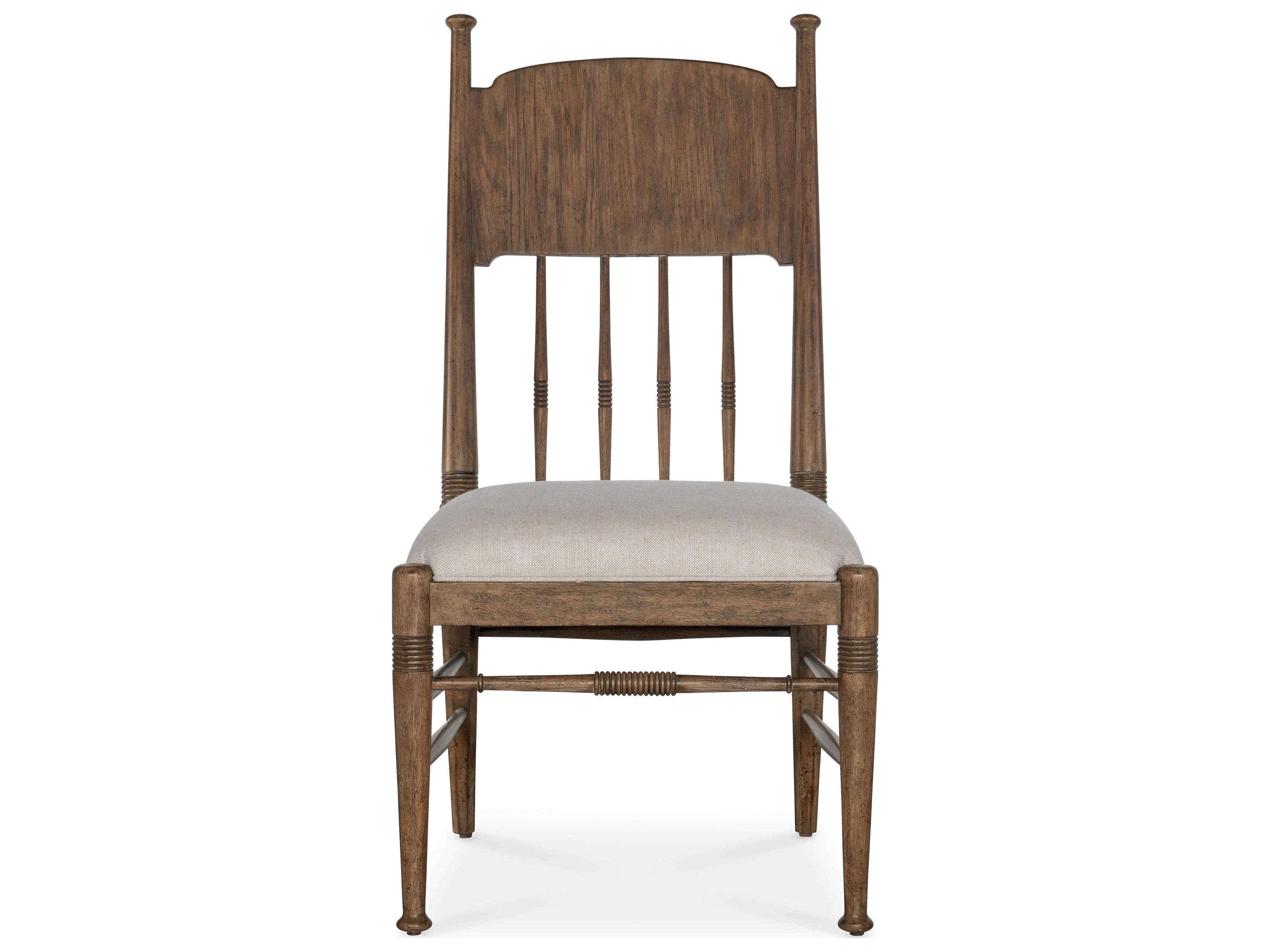 Luxecor Heritage Brown Oak Wood Upholstered Side Dining Chair