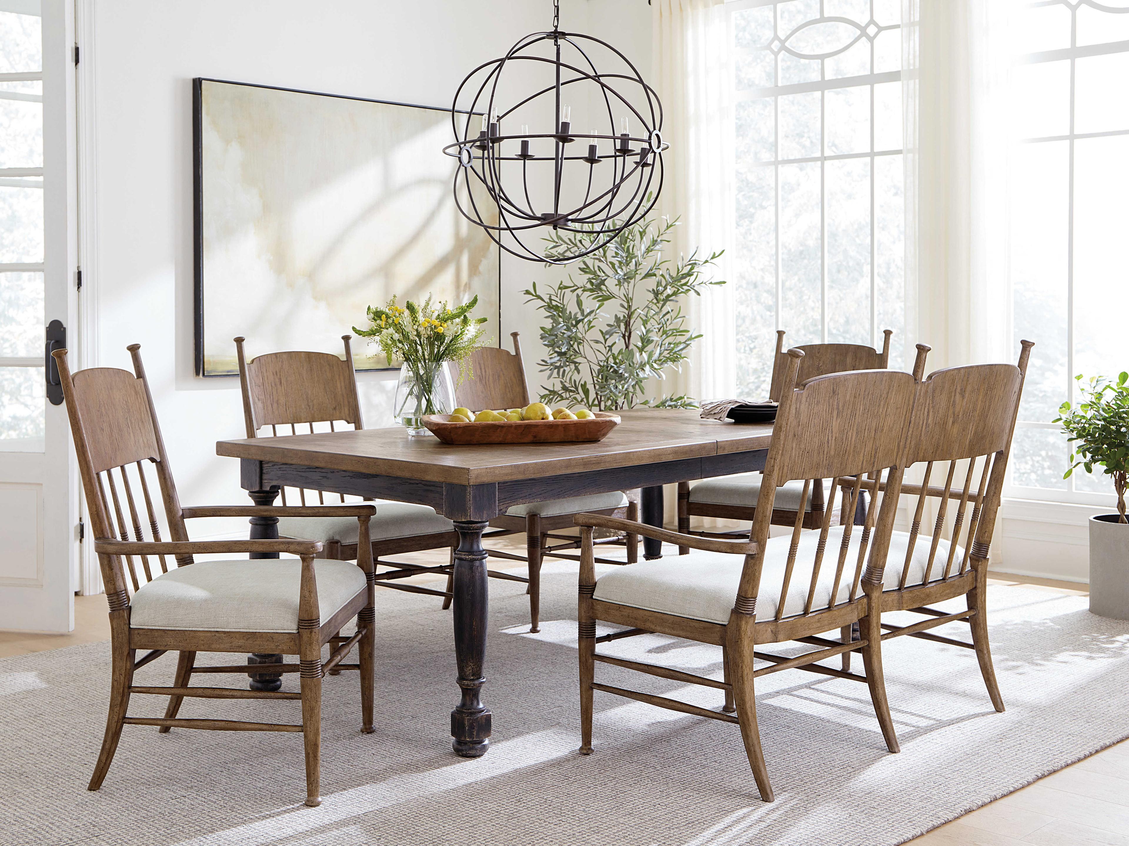 Luxecor Heritage Brown Oak Wood Upholstered Side Dining Chair