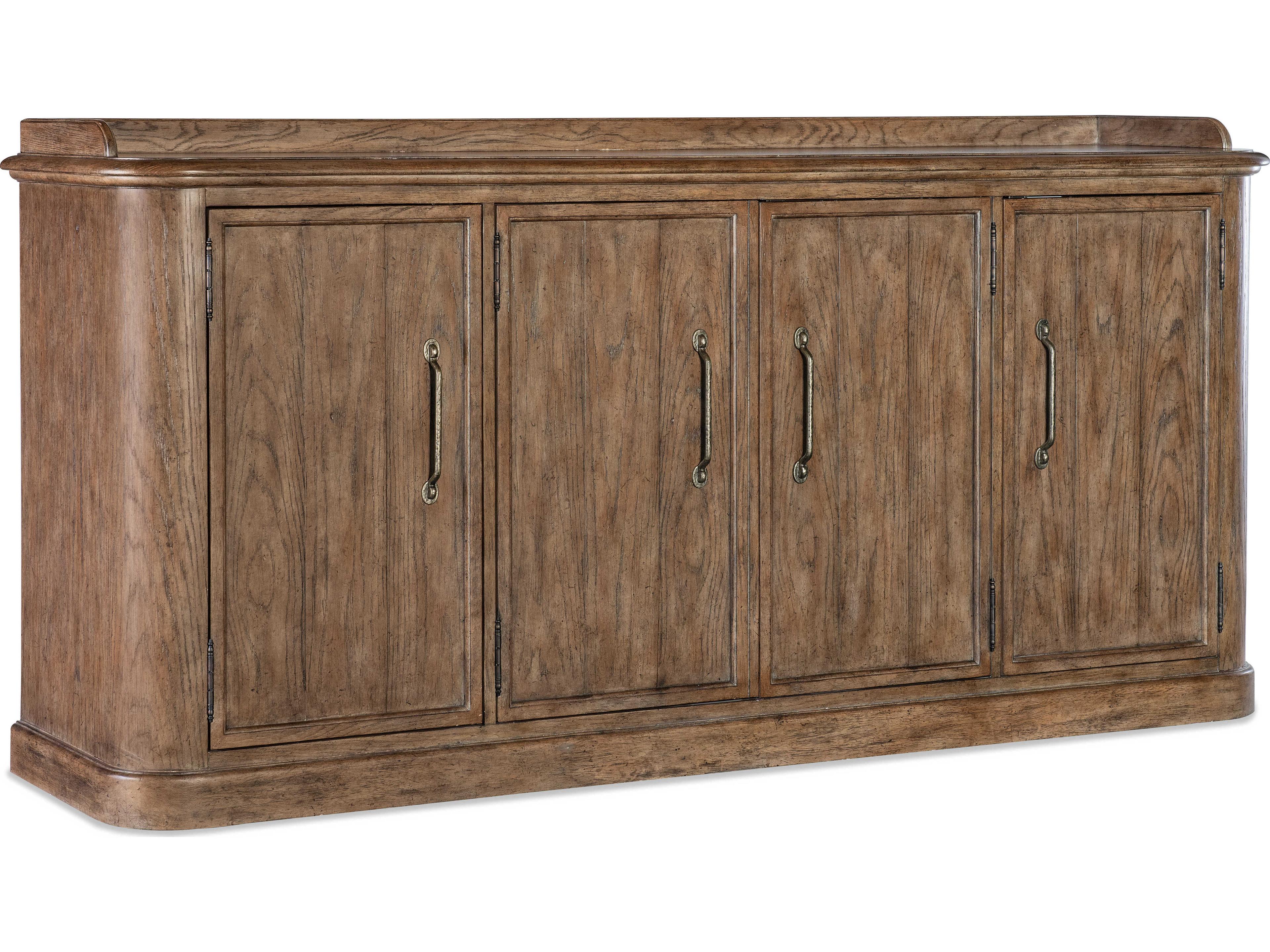 Americana 78" Brown Oak Wood Sideboard