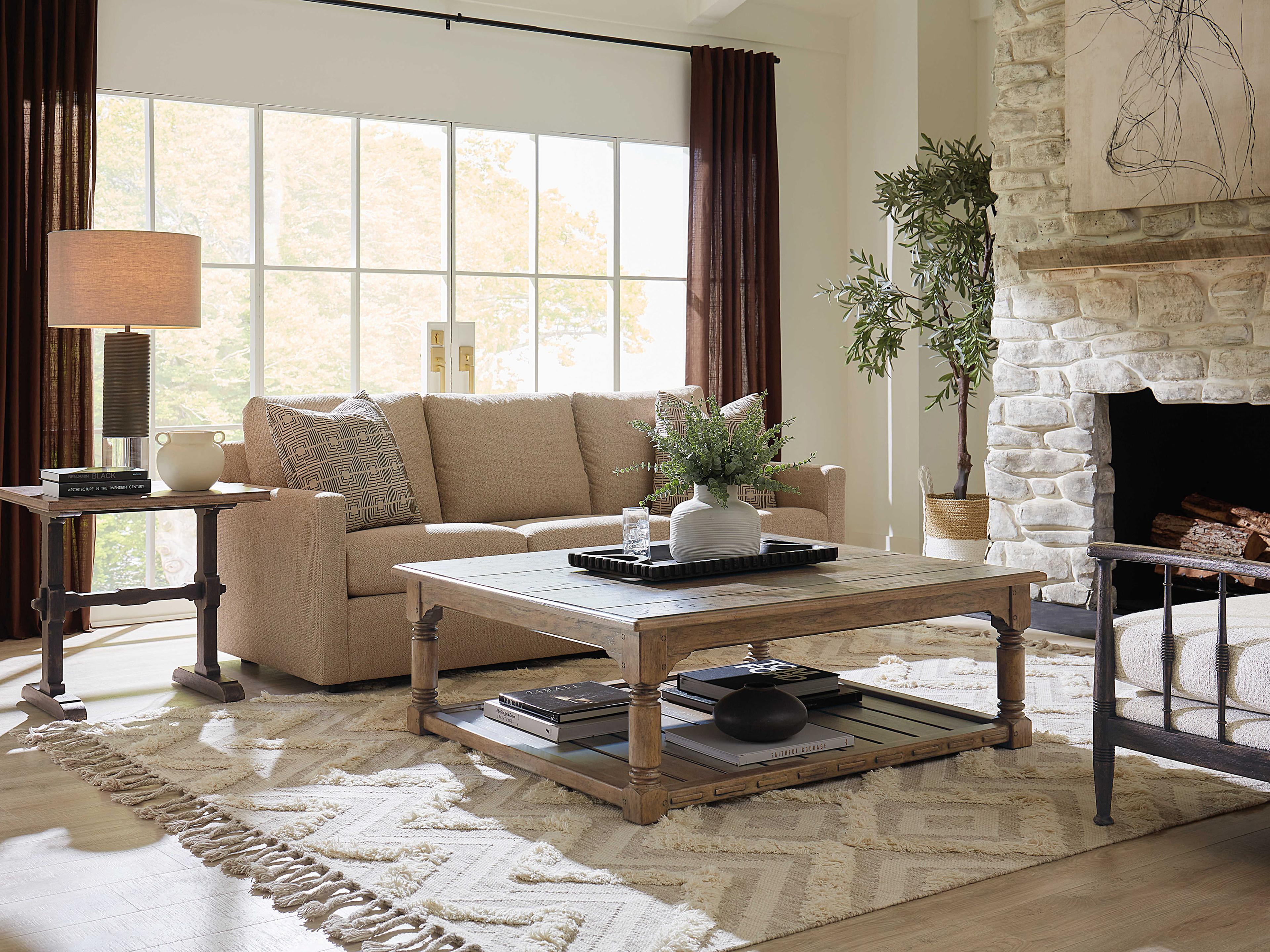 Hooker Furniture Americana Rectangular Black Wood End Table