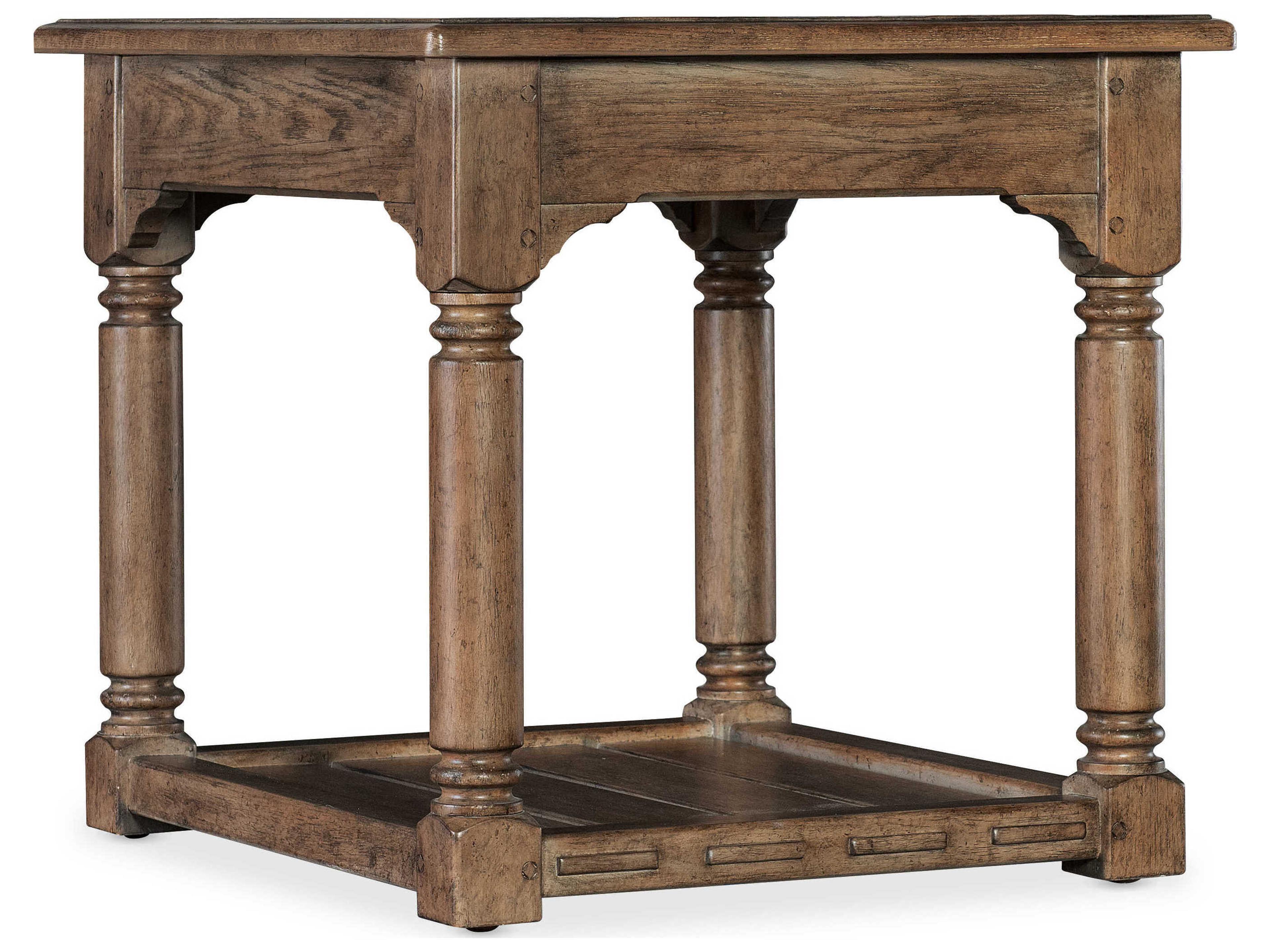 Hooker Furniture Americana Rectangular Brown Wood End Table