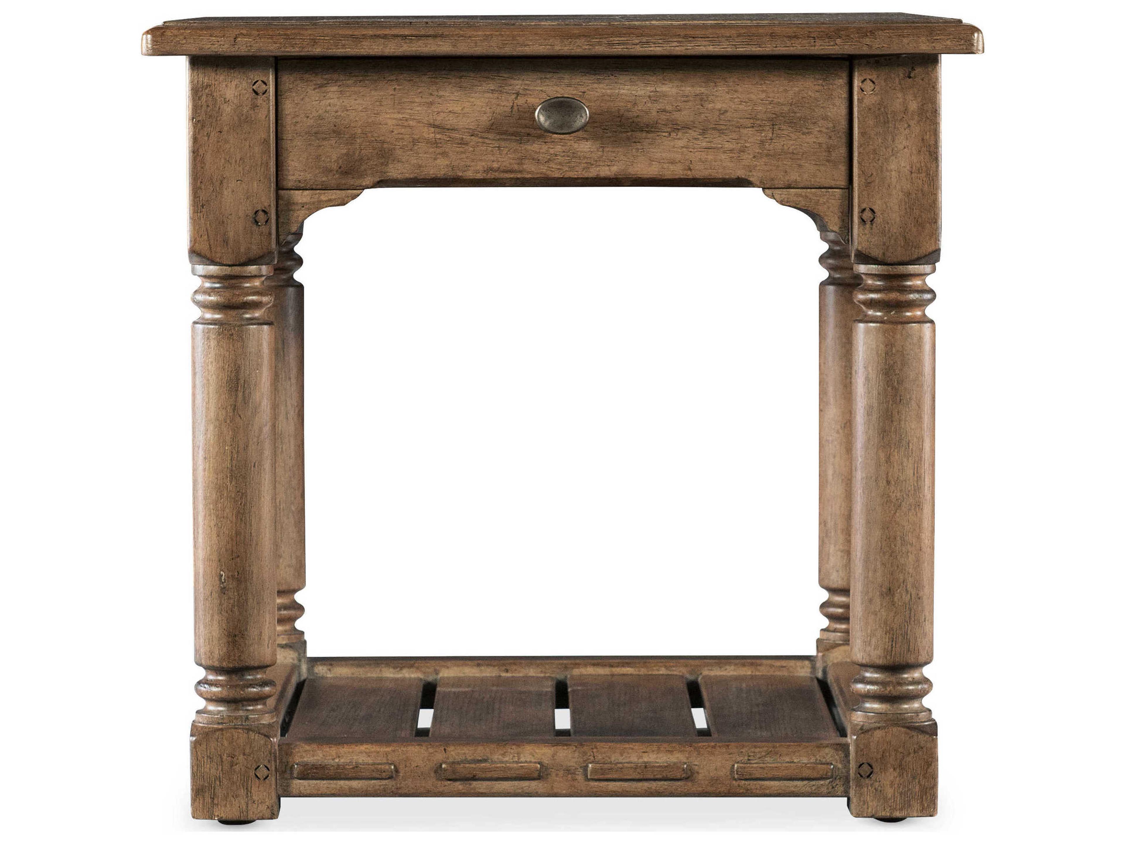 Hooker Furniture Americana Rectangular Brown Wood End Table