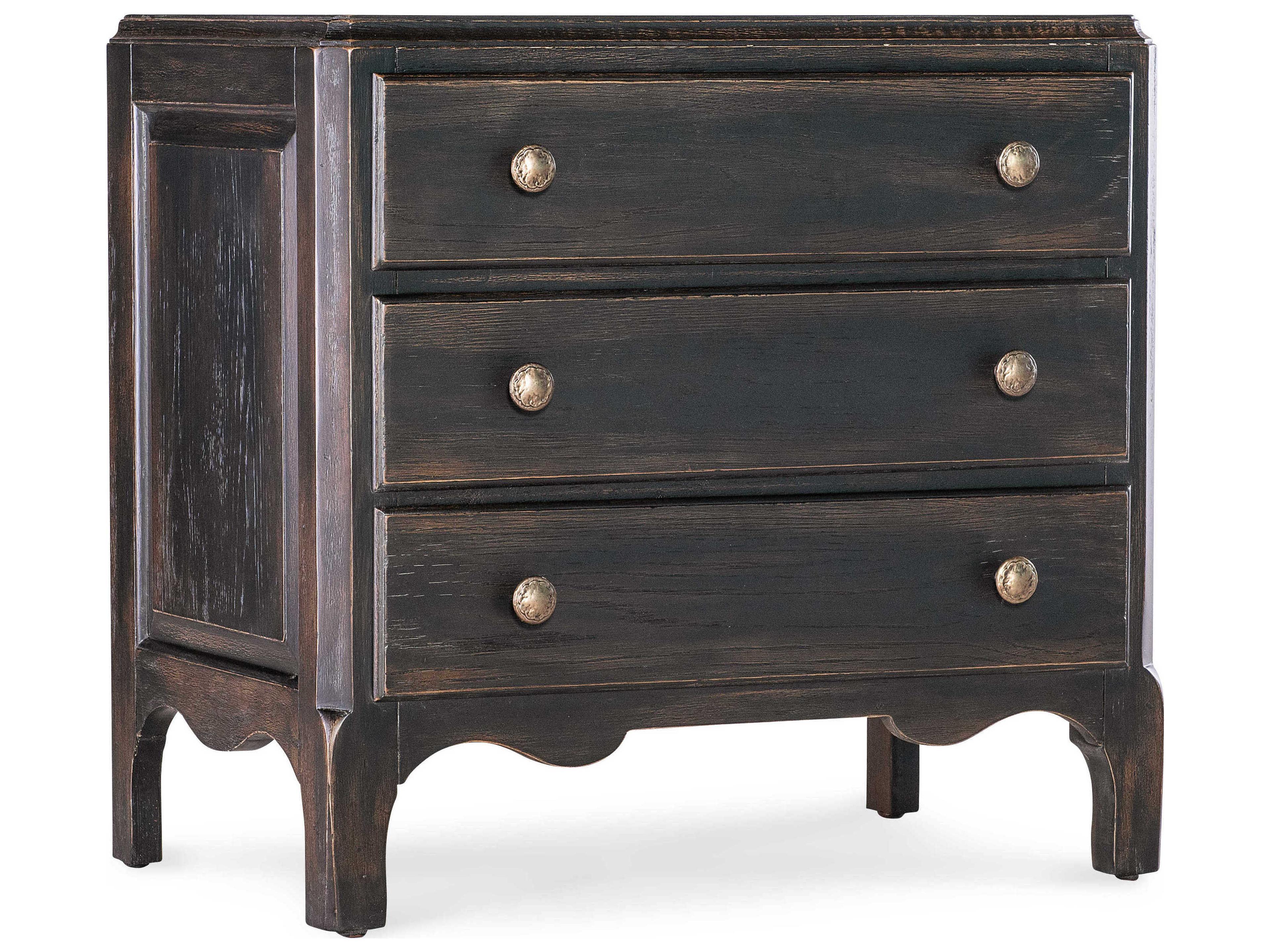 Heritage 3-Drawer Brown Oak Wood Nightstand