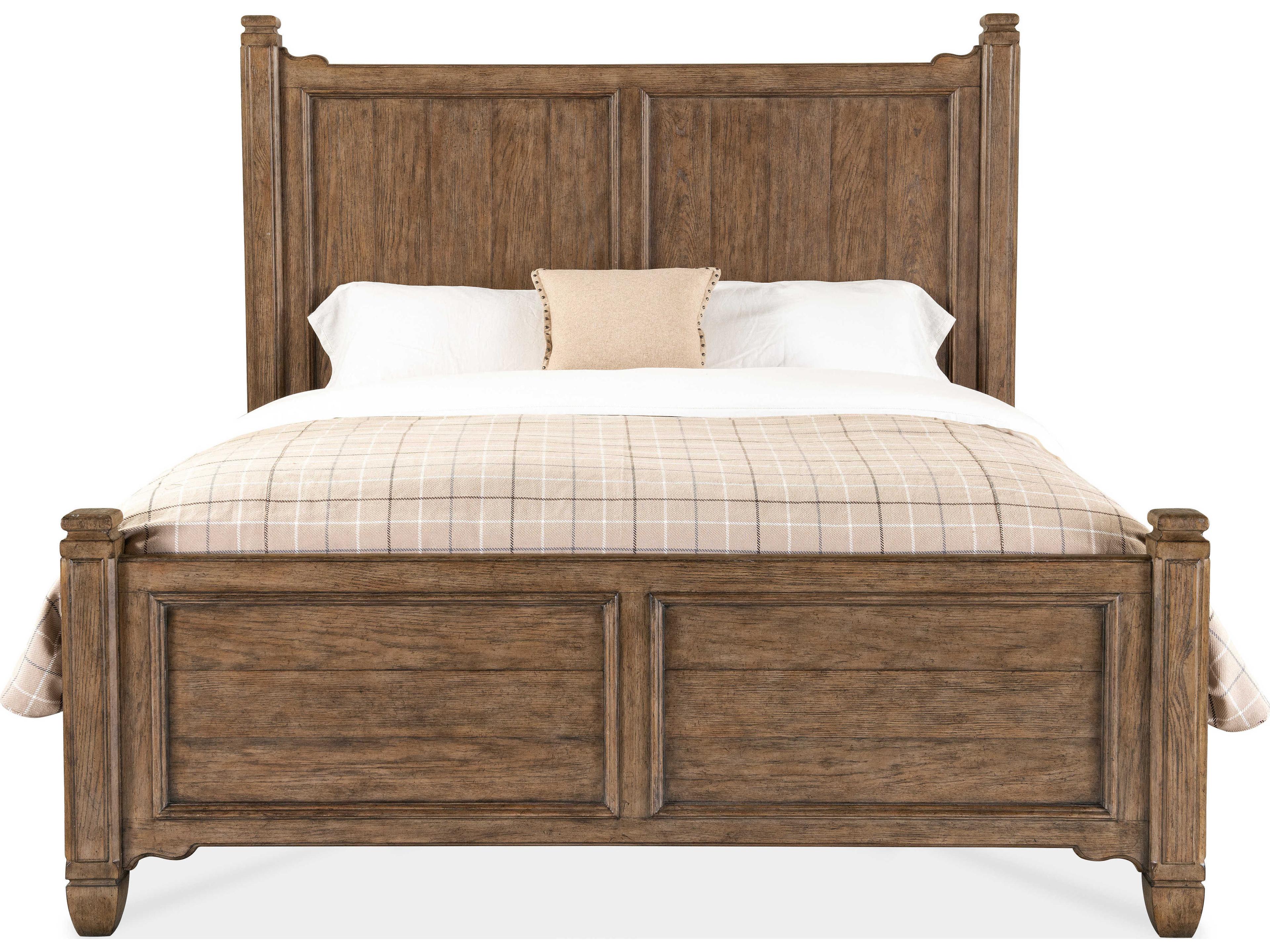 Hooker Furniture Americana Brown Oak Wood California King Panel Bed