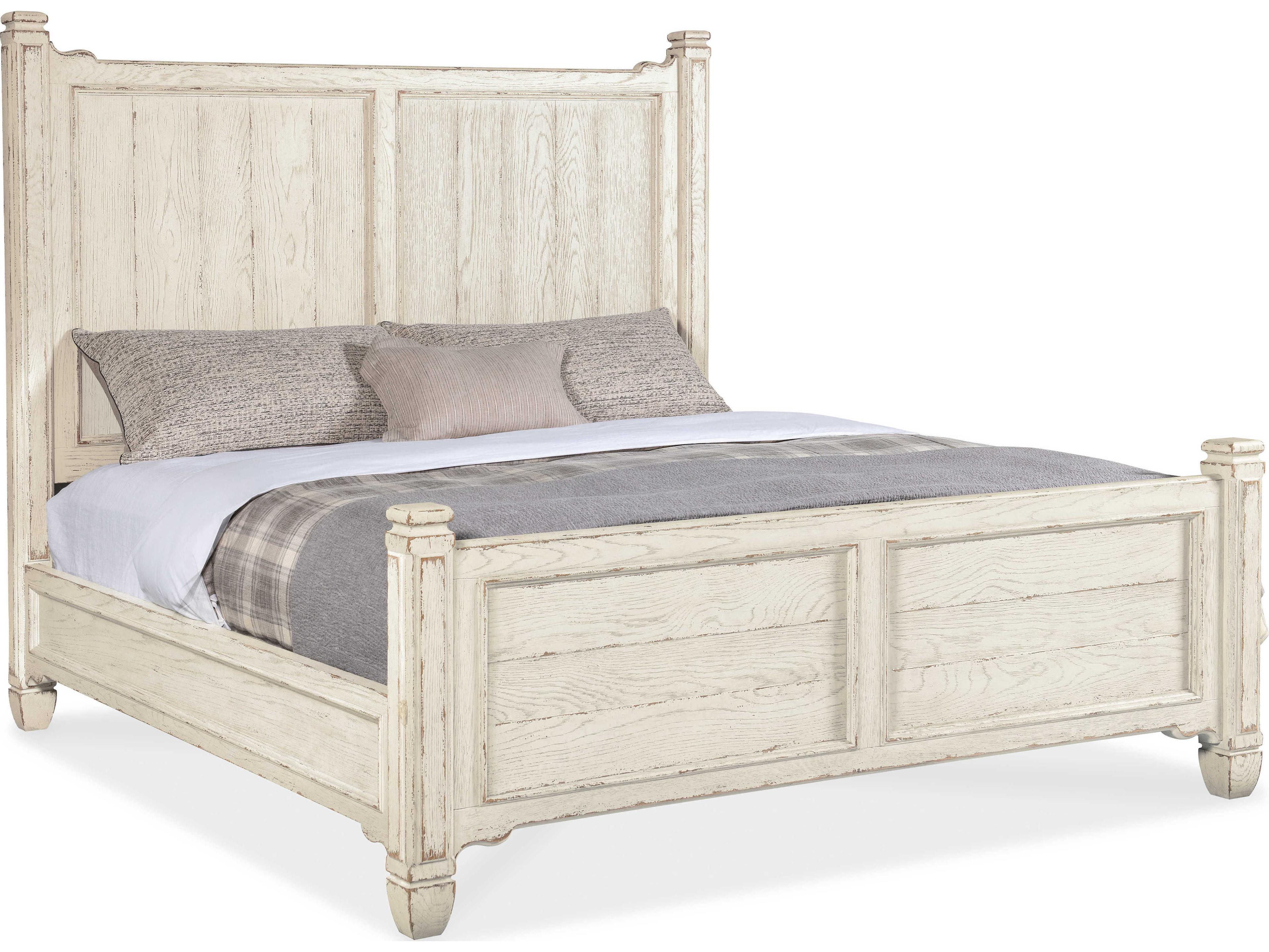Americana White Oak Wood King Panel Bed