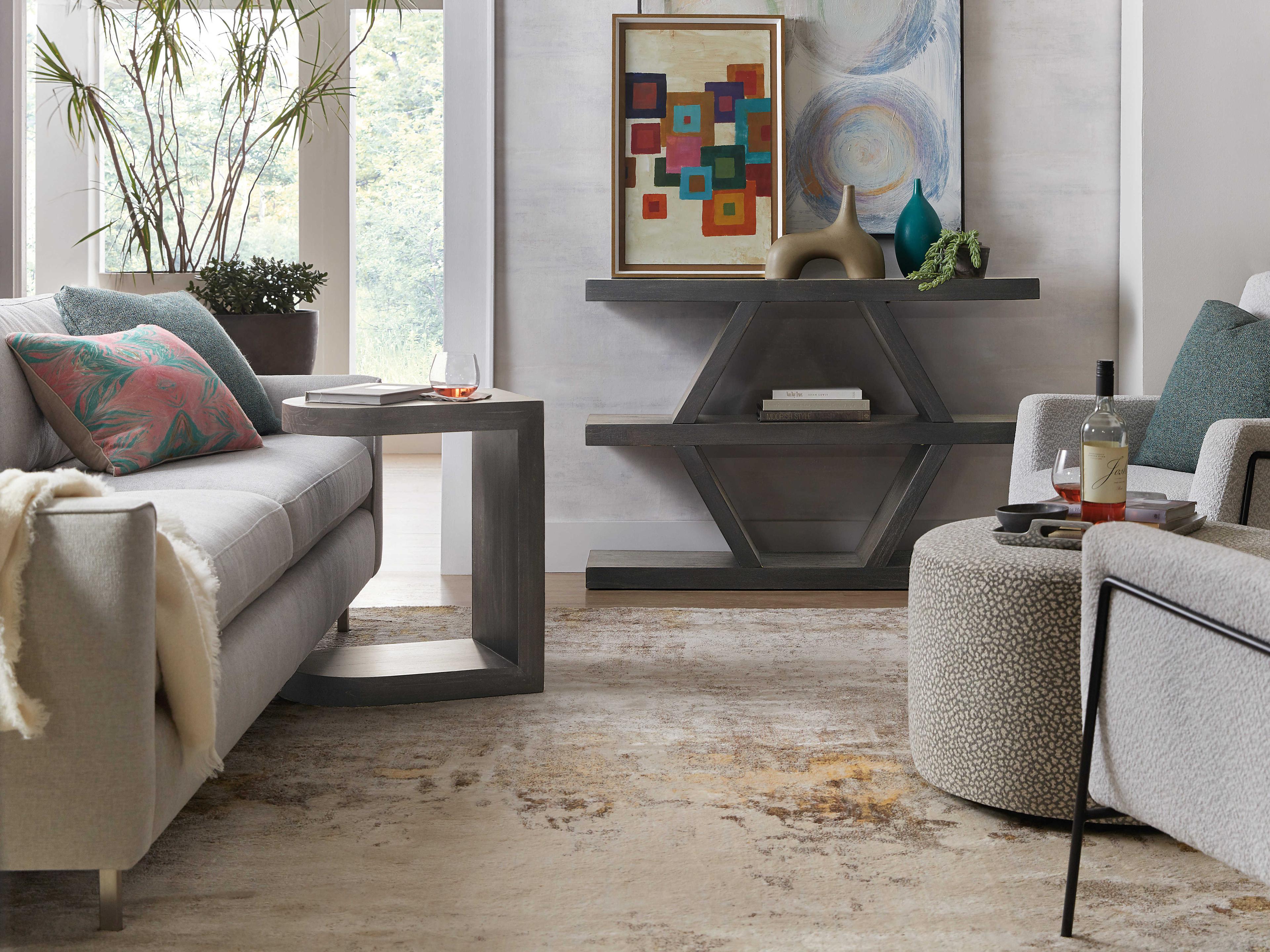 Luxecor Heritage Demilune Dark Wood End Table