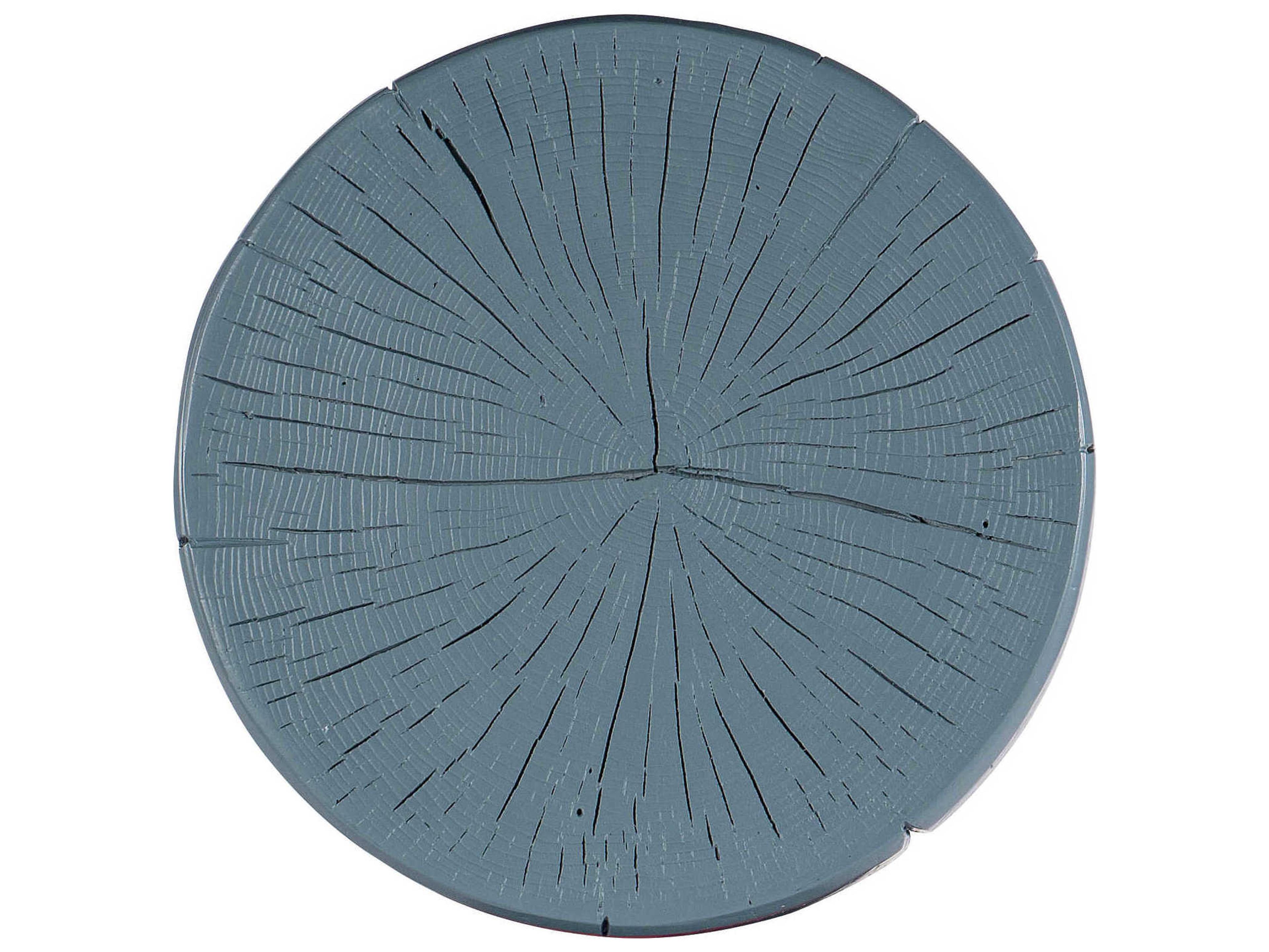 Hooker Furniture Commerce And Market Carved Stump Round Resin Blue White End Table