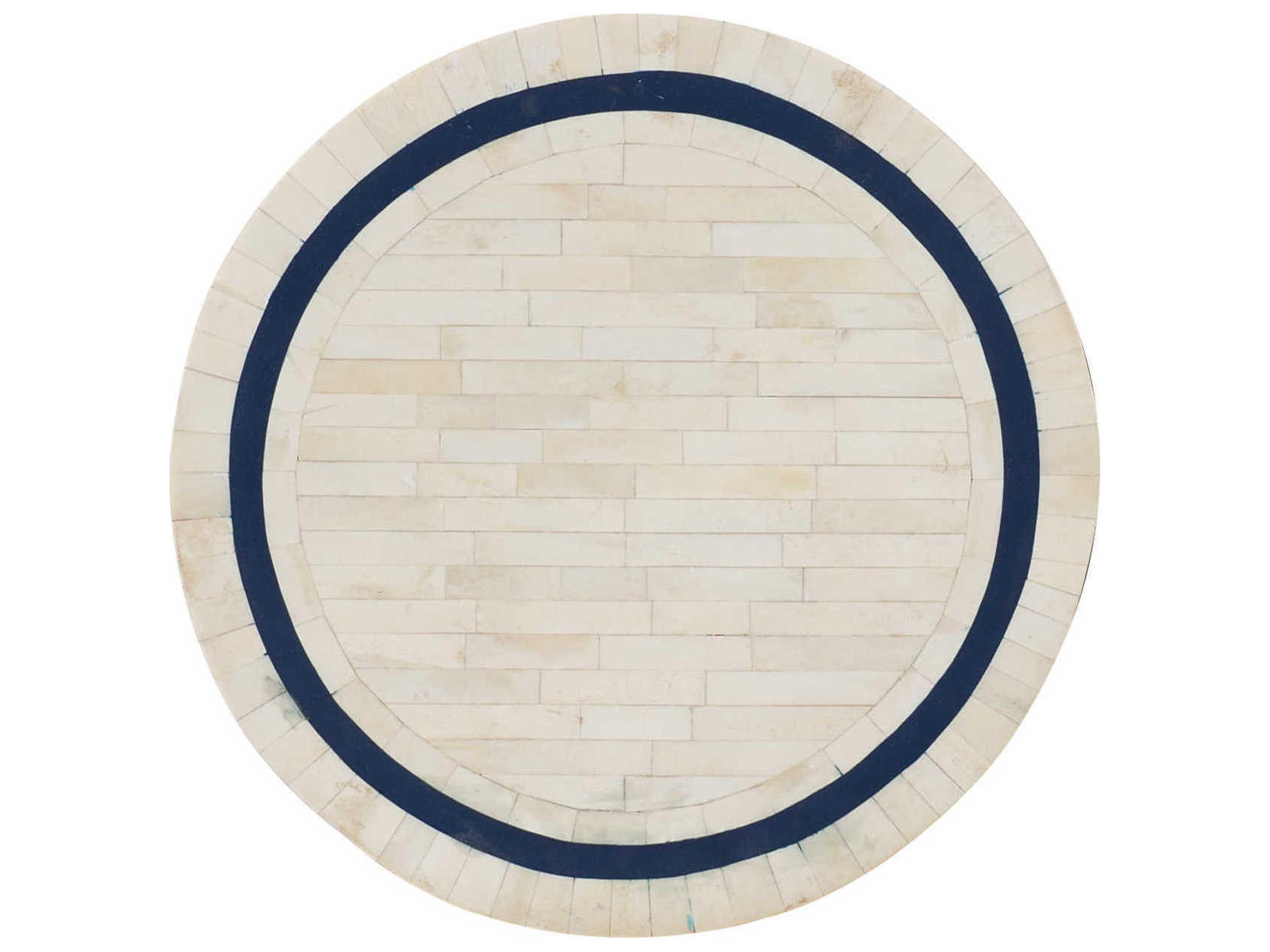 Luxecor Heritage Don't Be Blue Bone Spot Round White End Table