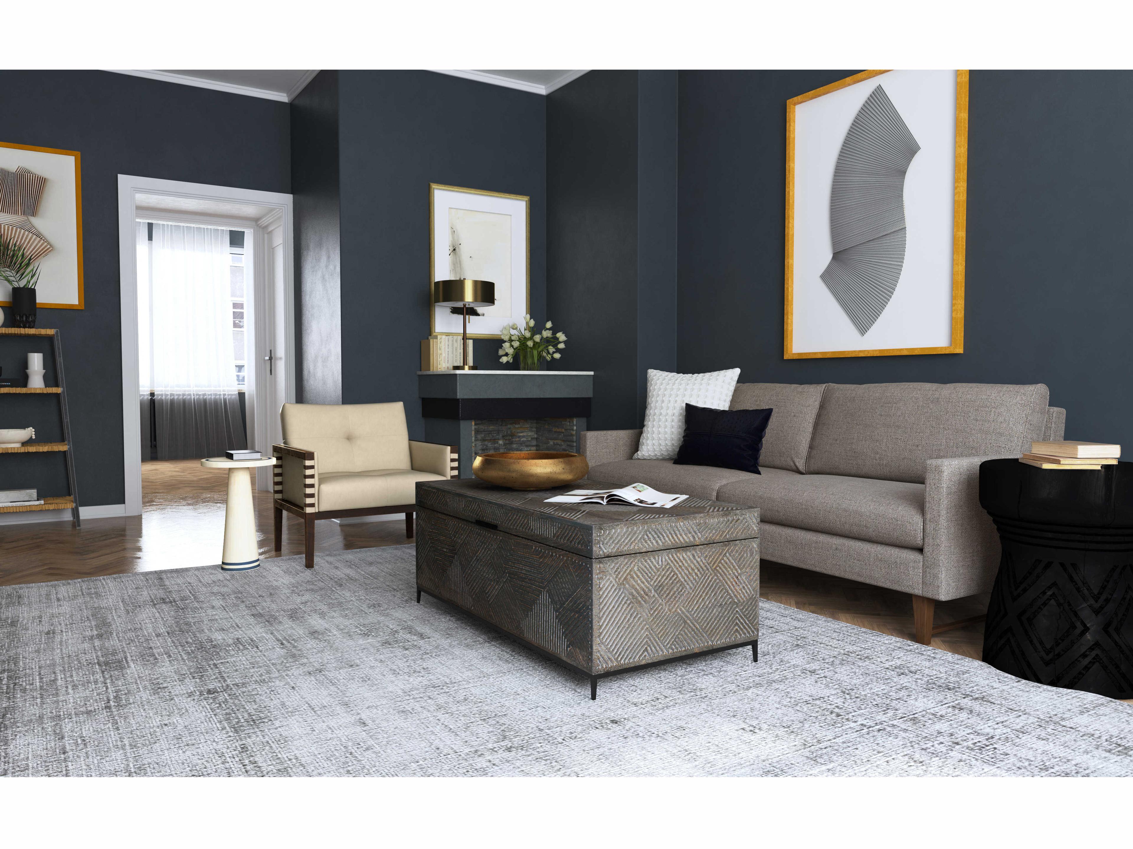 Luxecor Heritage Don't Be Blue Bone Spot Round White End Table