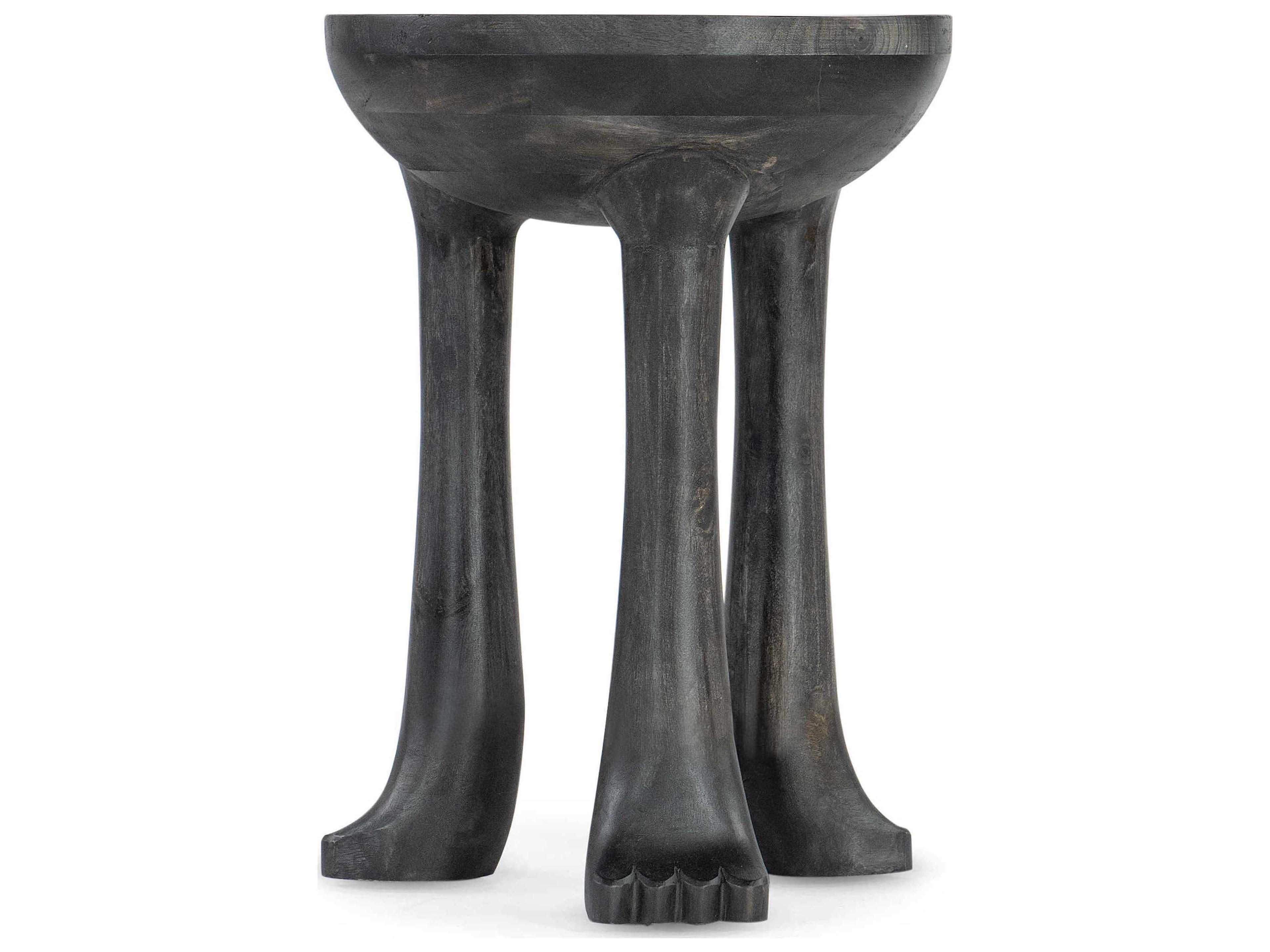 Commerce And Market Round Wood Black End Table