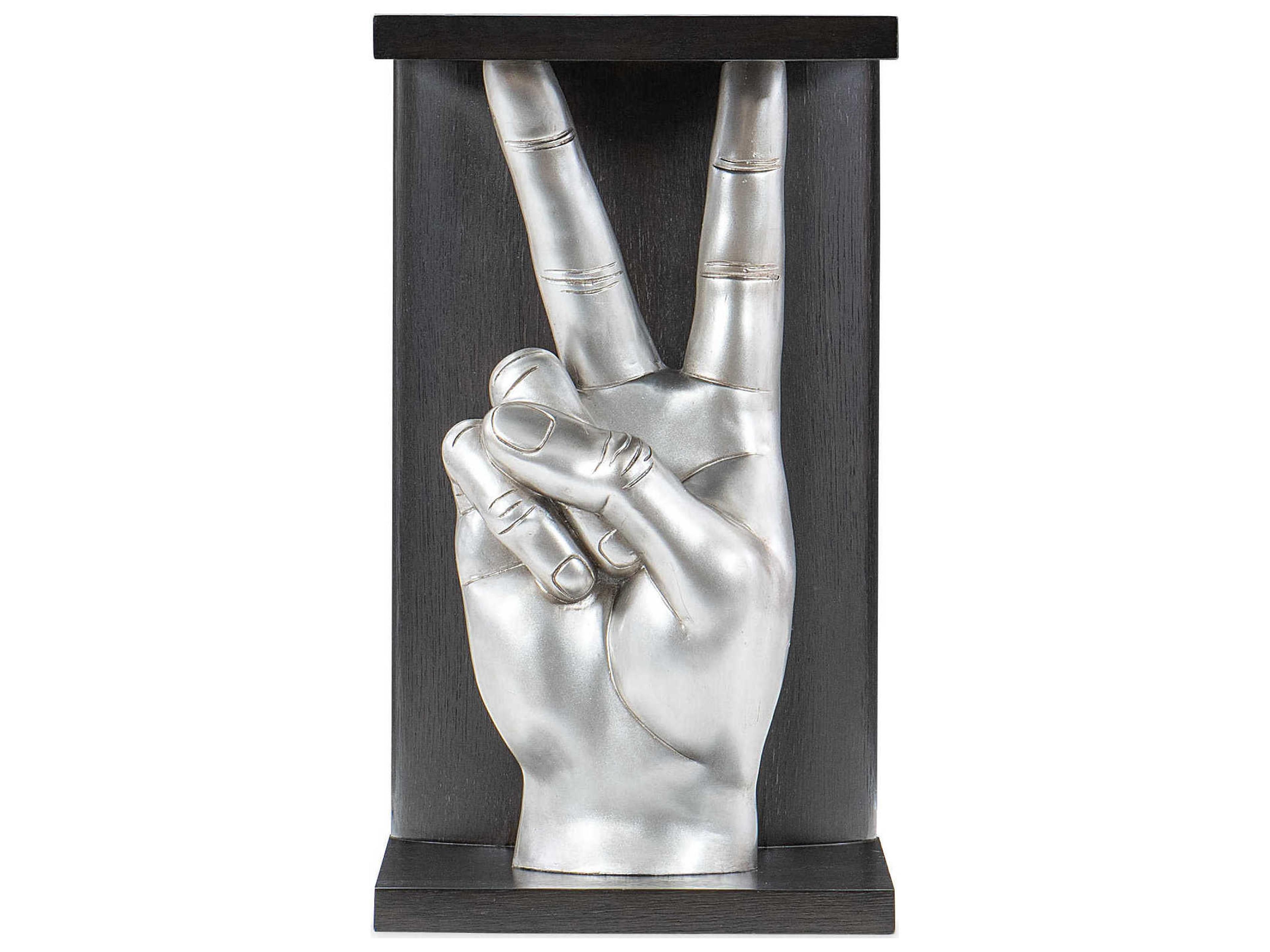 Luxecor Heritage Rectangular Wood Black Silver End Table