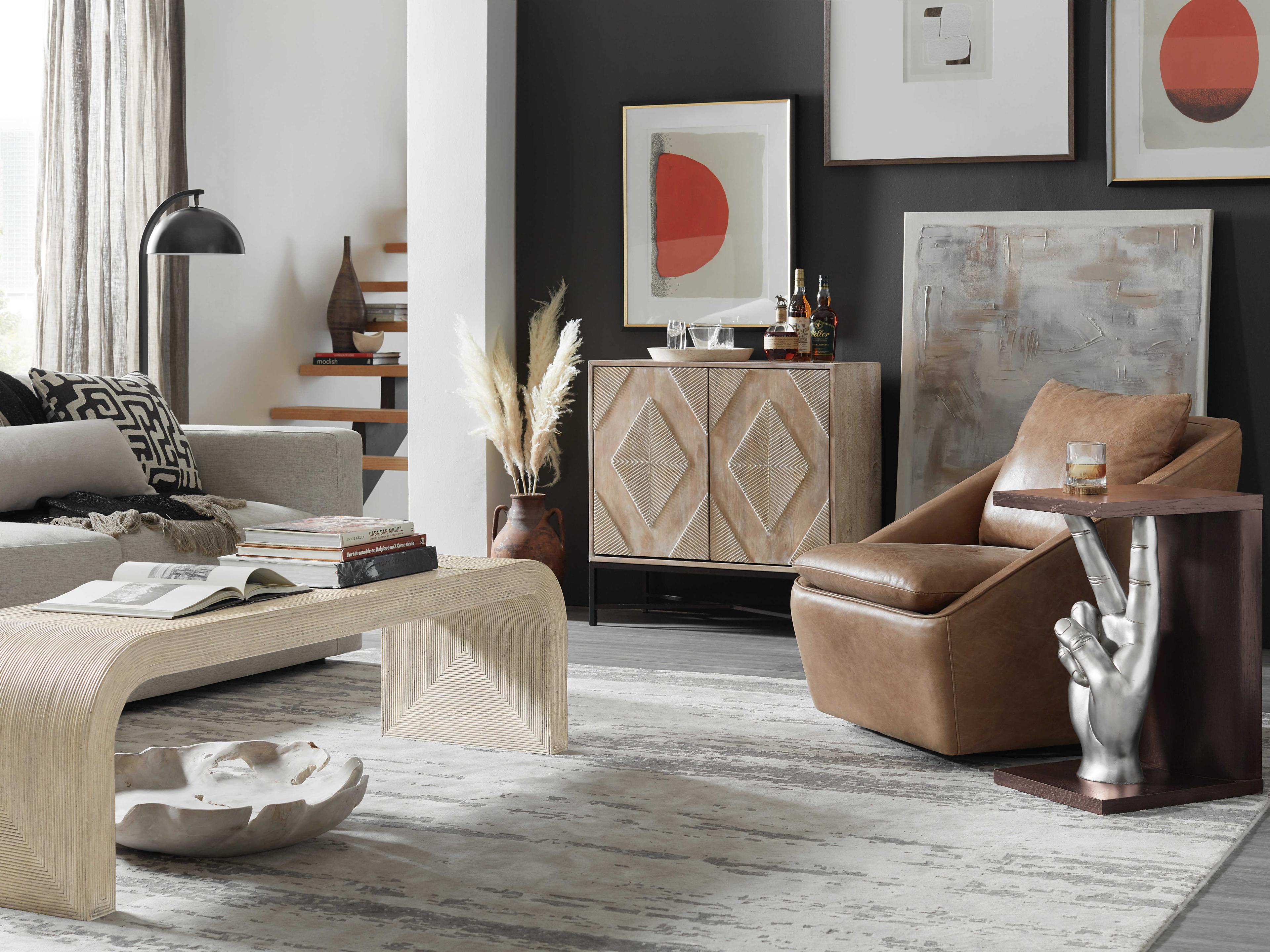 Luxecor Heritage Rectangular Wood Black Silver End Table