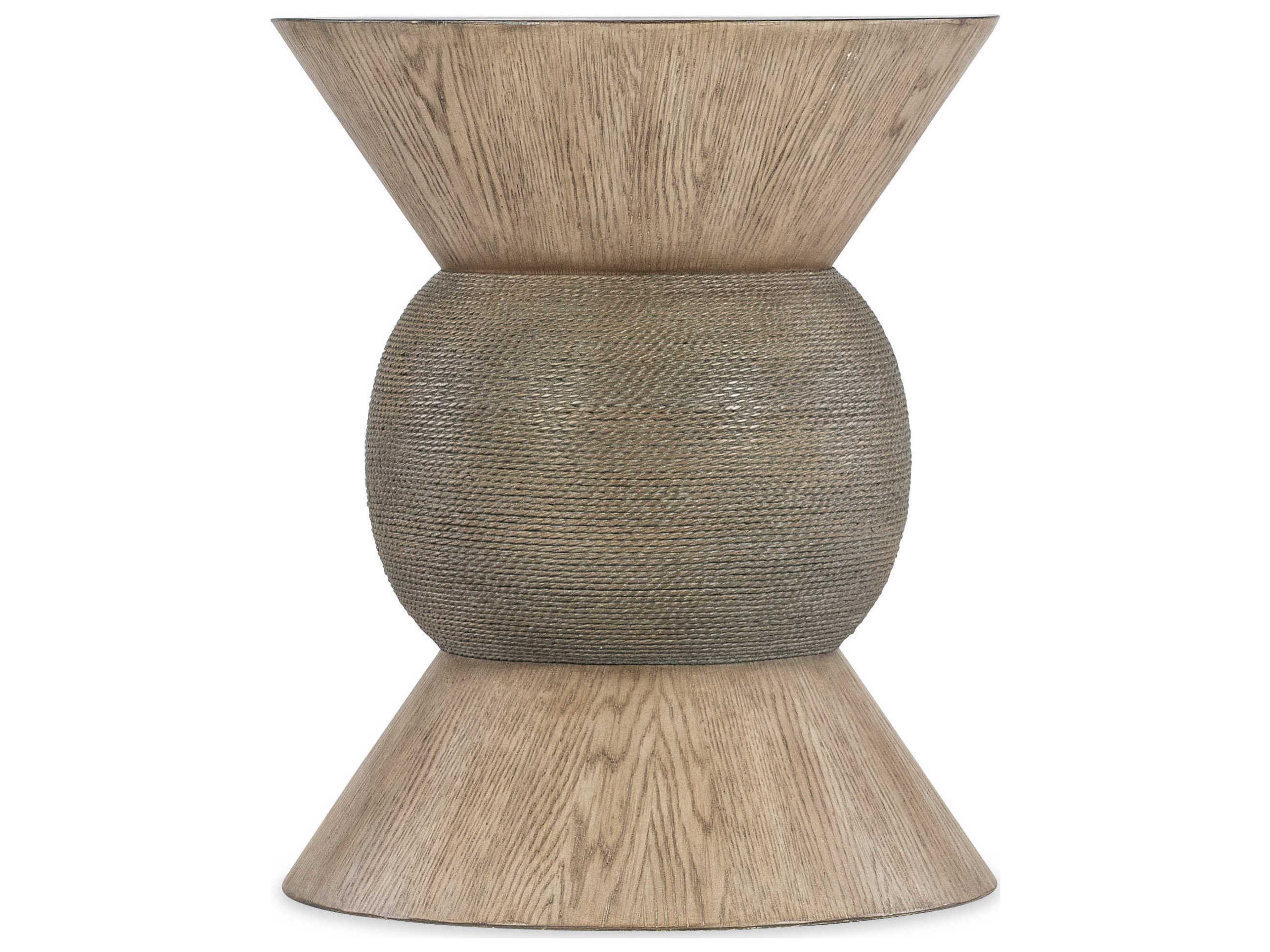 Hooker Furniture Commerce And Market Round Robin Resin Light Wood End Table