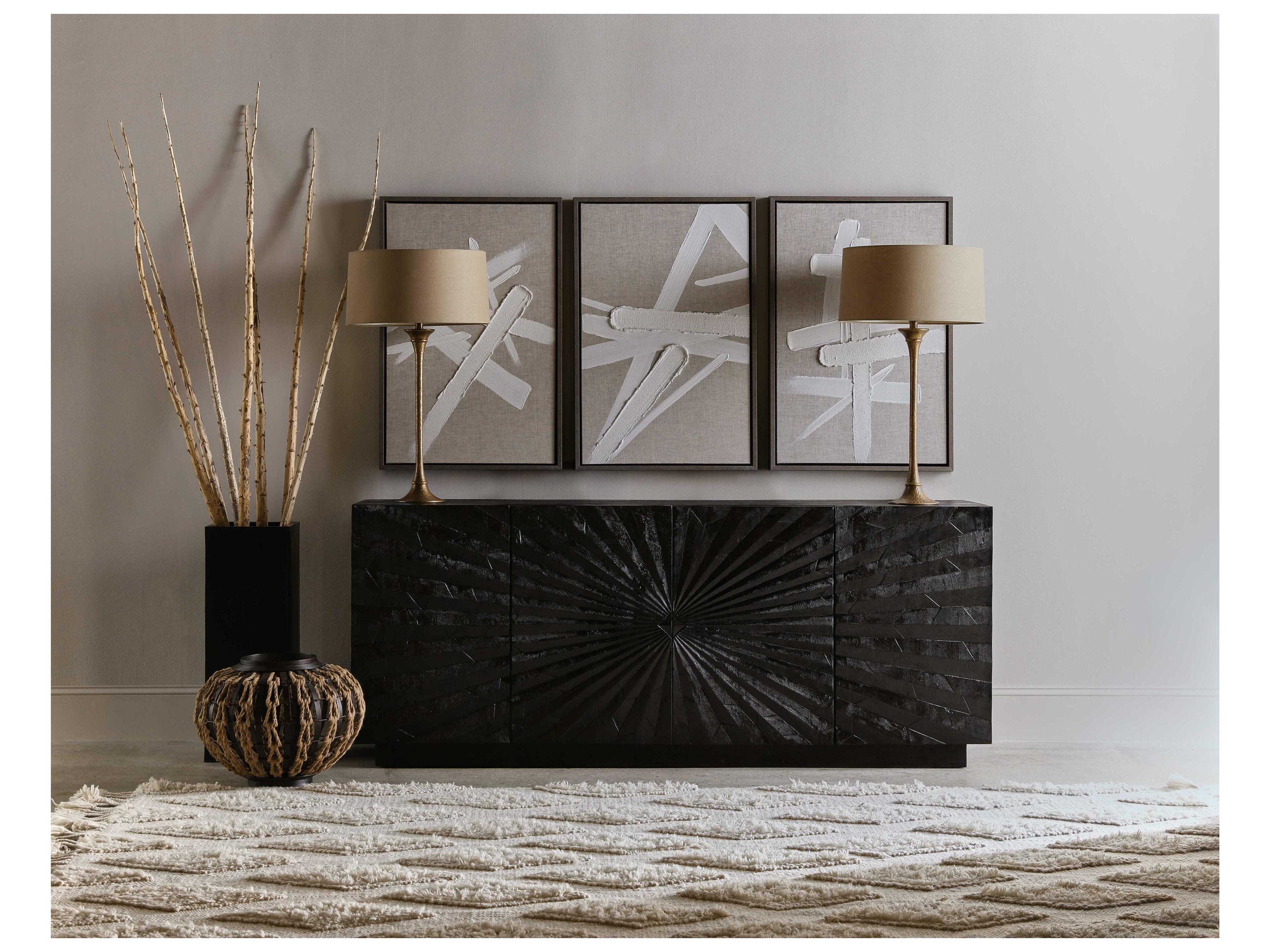 Hooker Furniture Commmarket 78" Mango Wood Blacks Media Console