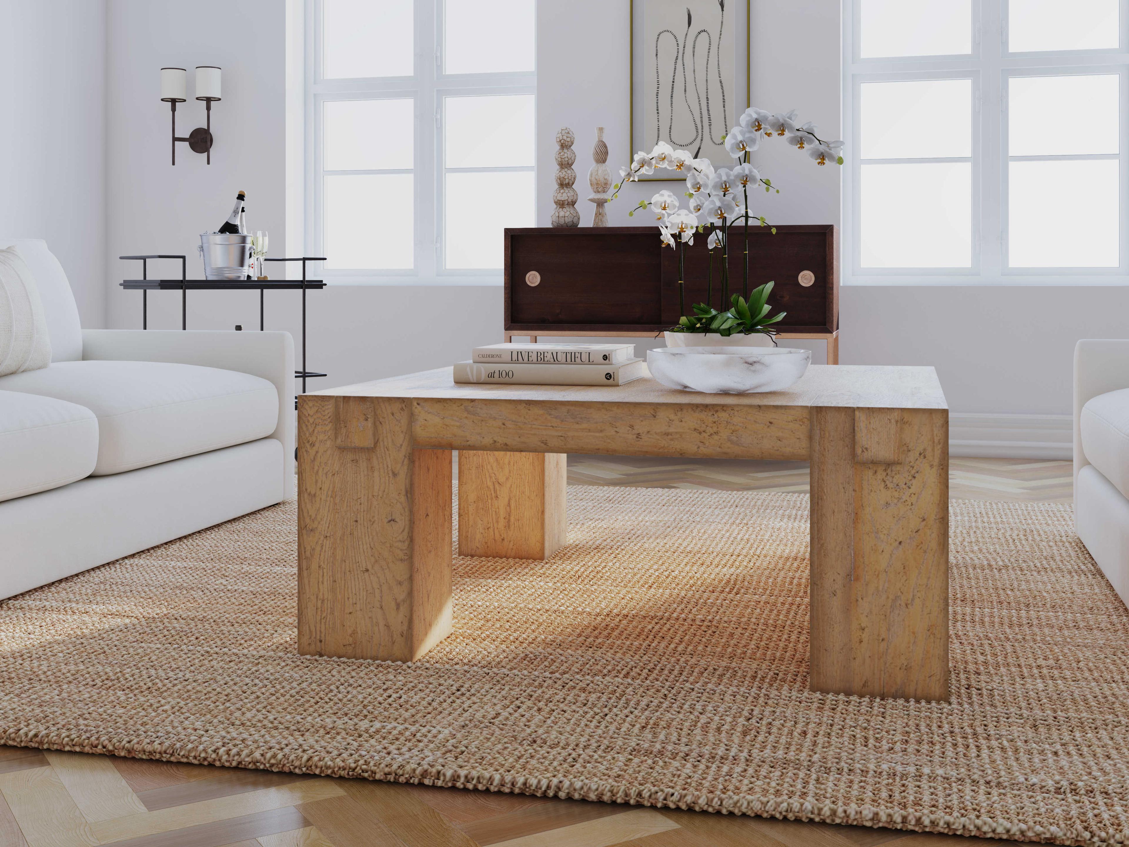 Hooker Furniture Commerce And Market Square Wood Natural Cocktail Table