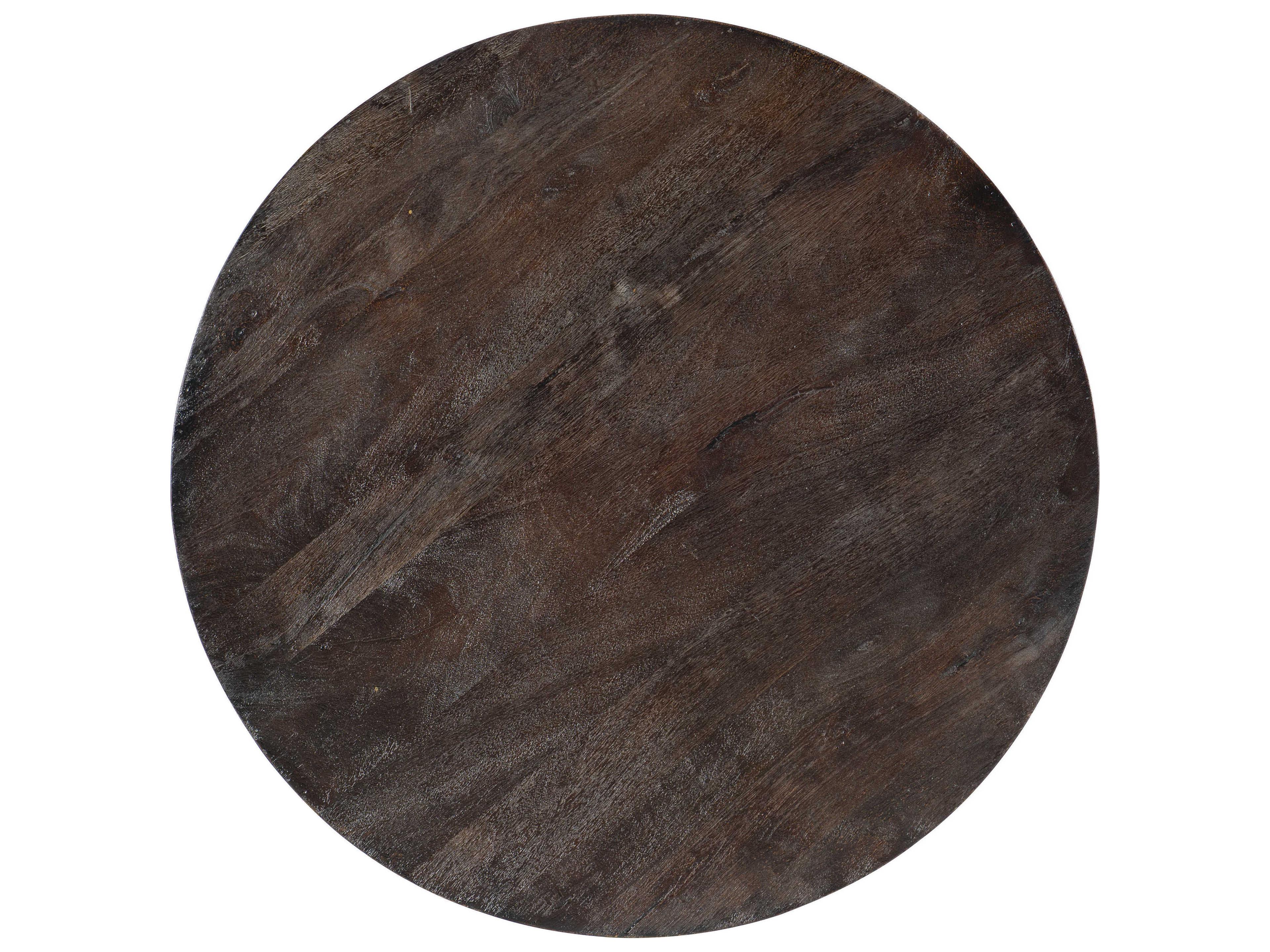 Hooker Furniture Commerce And Market Carved Round Dark Wood Cocktail Table