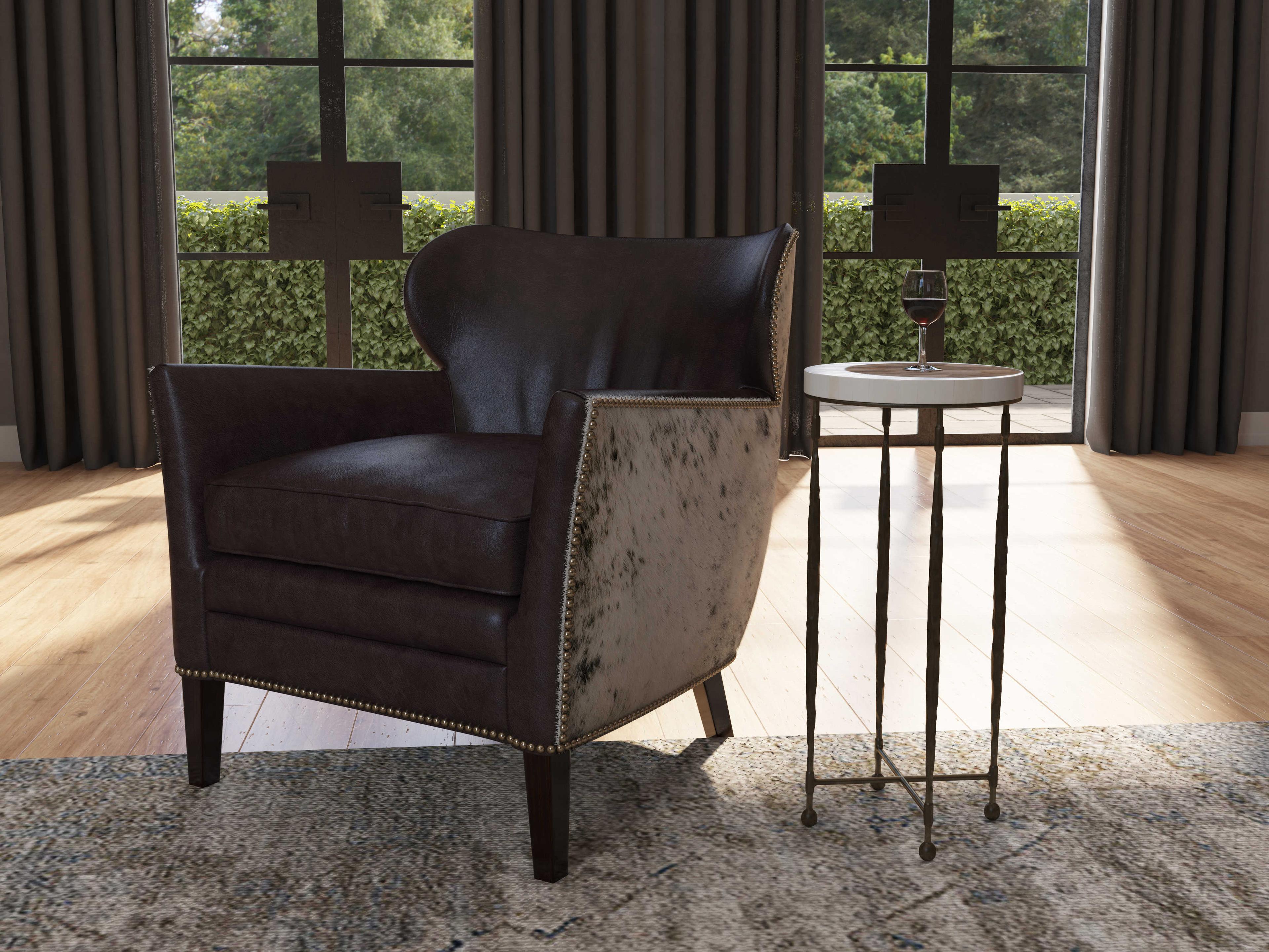 Luxecor Heritage Martini Round Stone Natural Bone Gold End Table