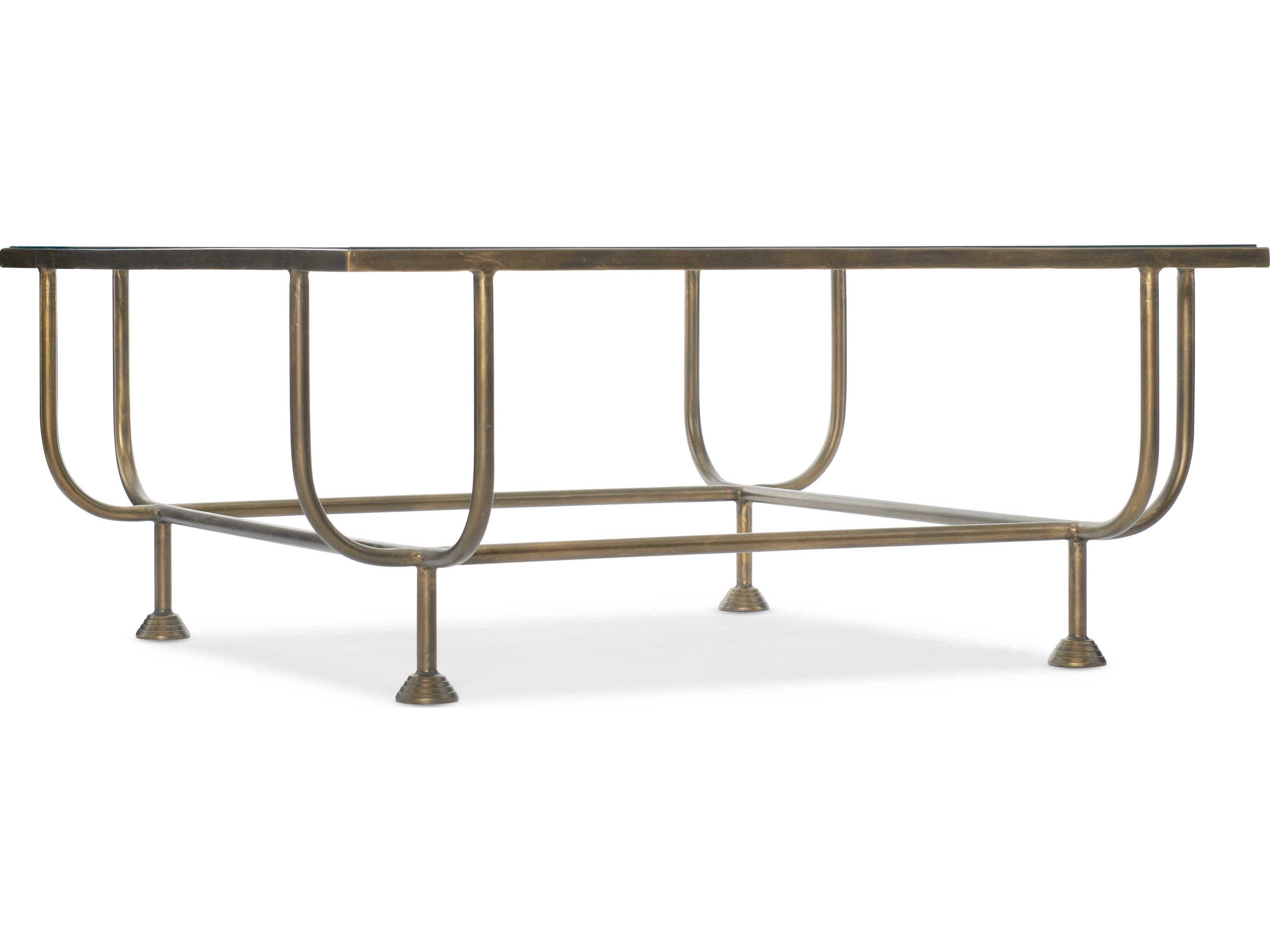 Luxecor Heritage Kiara Square Glass Gold Cocktail Table