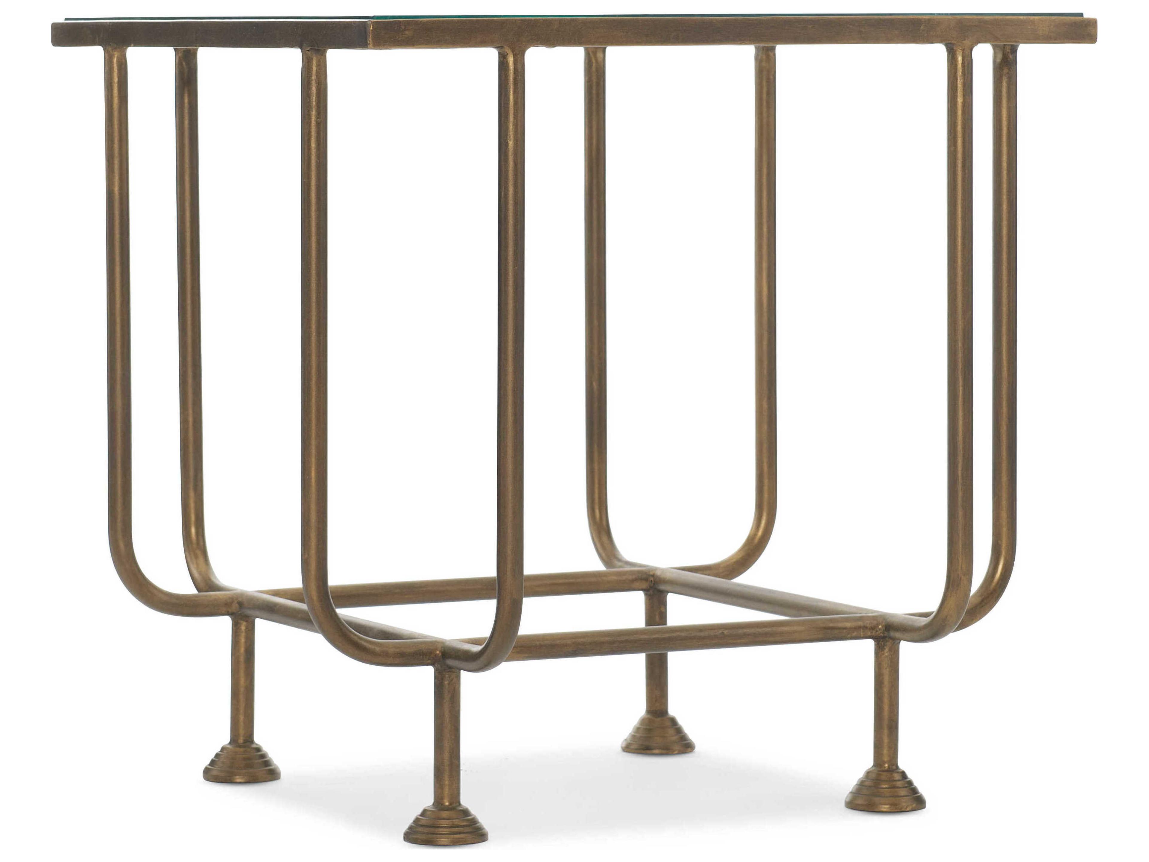 Heritage Kiara Square Glass Gold End Table