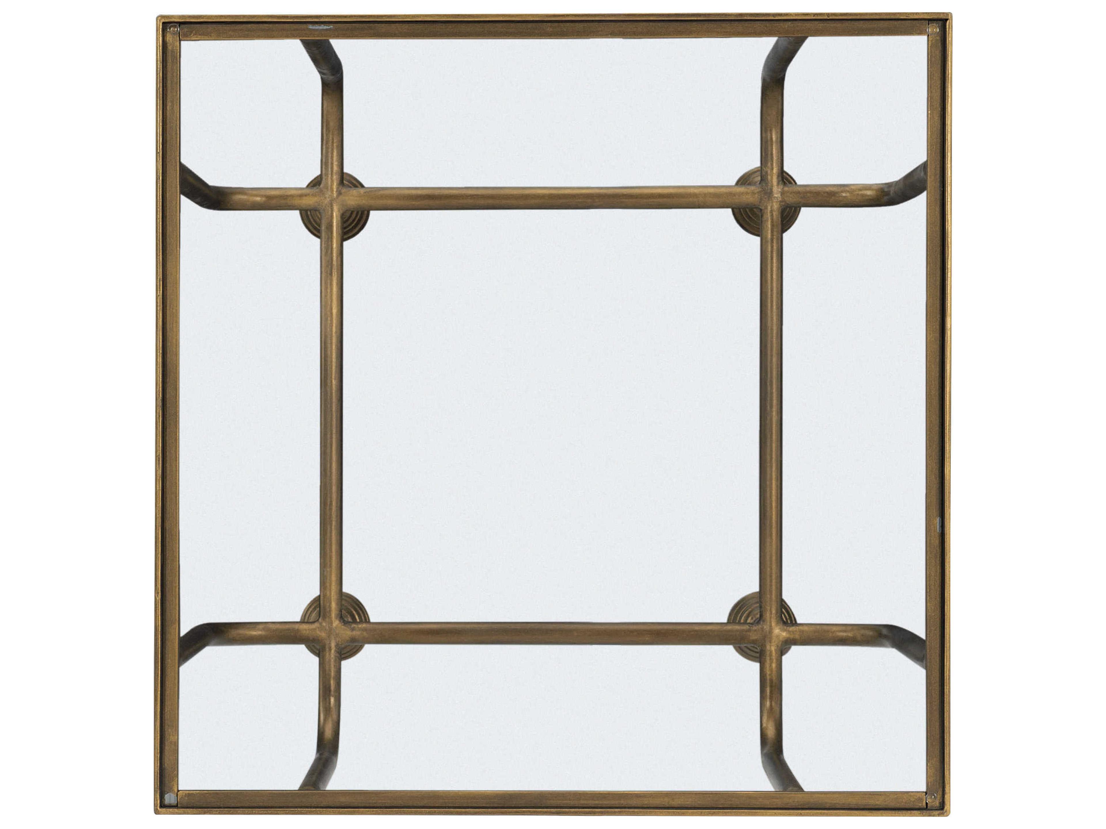 Luxecor Heritage Kiara Square Glass Gold End Table
