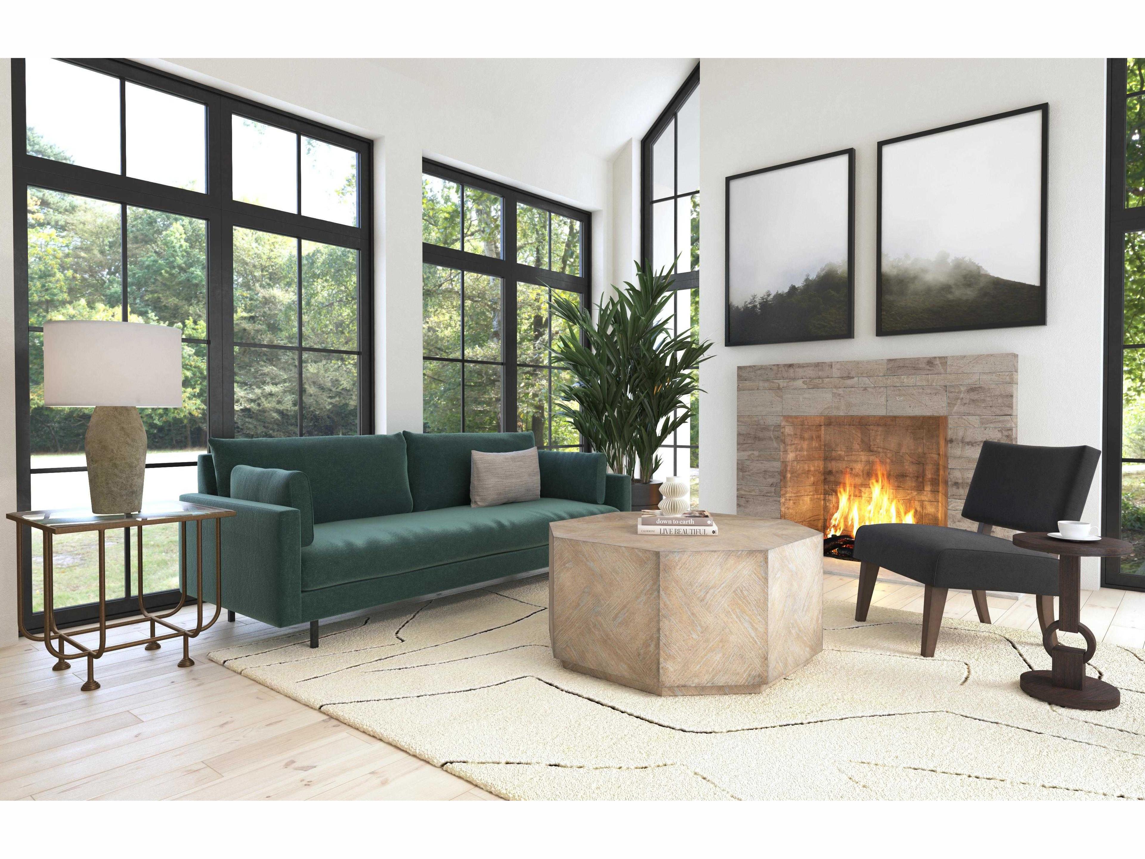 Luxecor Heritage Kiara Square Glass Gold End Table