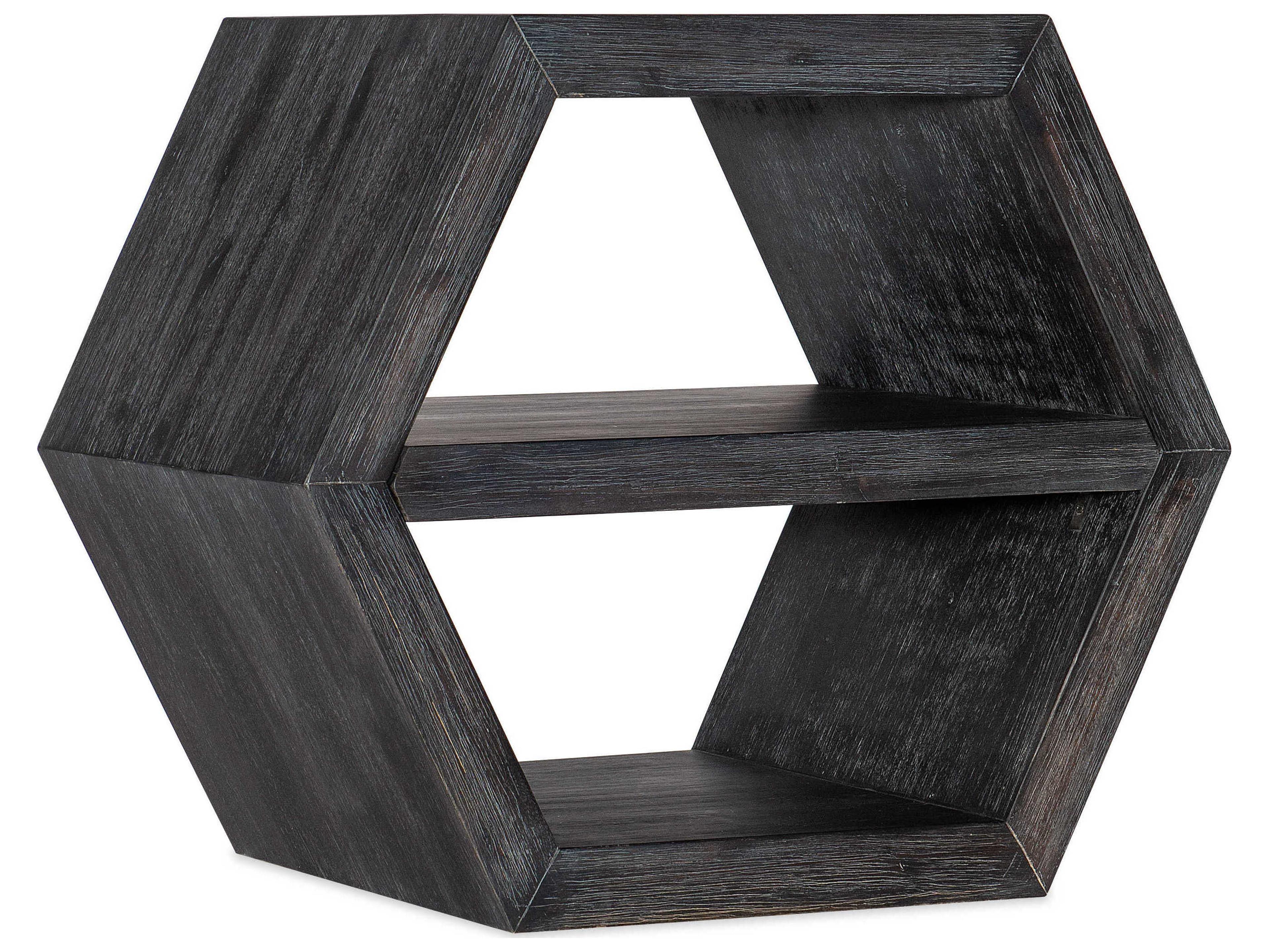 Luxecor Heritage Honeycomb Wood Black End Table